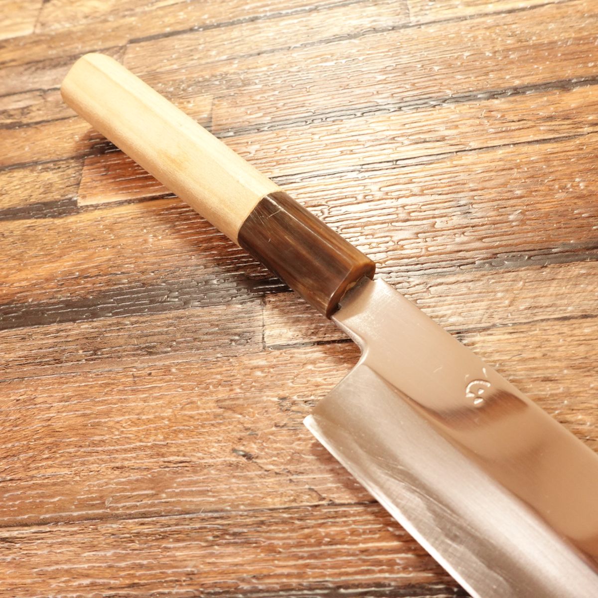 [HYPER REBORN] Masayoshi Mukimono Knife, Sharpened, Water Buffalo Handle, “Kokoro”, Mirror Finish, Peeling Knife, 125mm