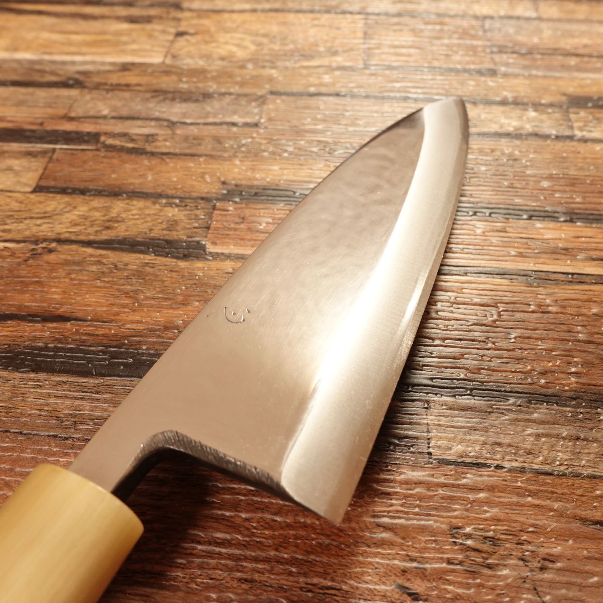 [HYPER REBORN] Masayoshi Deba Knife, Sharpened, Water Buffalo Handle, “Kokoro”, Mirror Finish, 155mm