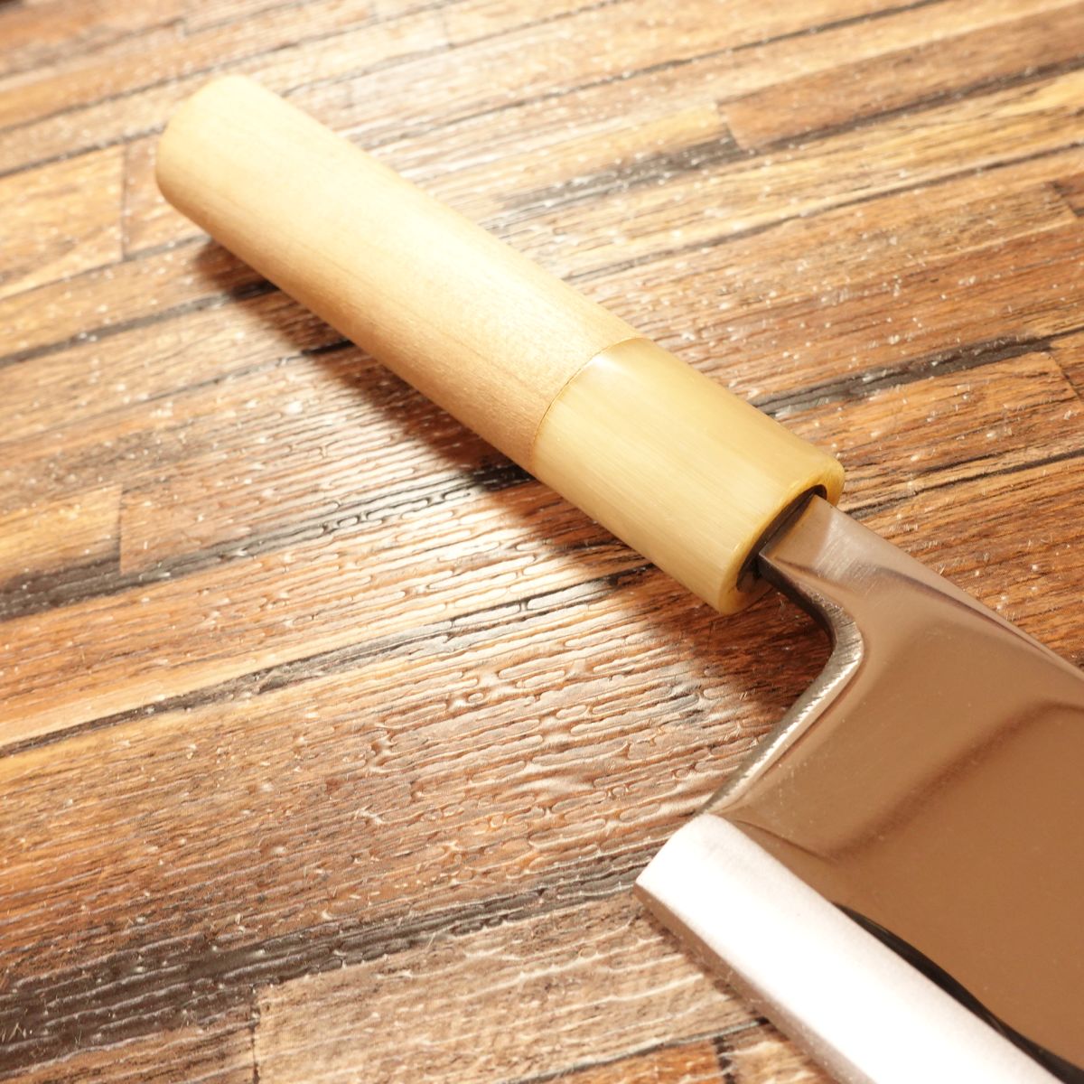 [HYPER REBORN] Masayoshi Deba Knife, Sharpened, Water Buffalo Handle, “Kokoro”, Mirror Finish, 155mm