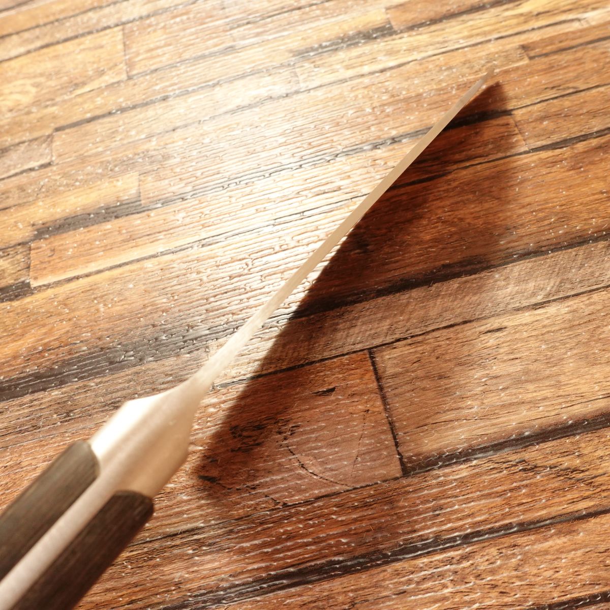 Glestain Western Deba Knife, Sharpened, All-Purpose, Santoku Style, Dimpled, Semi-Single Bevel, 160mm