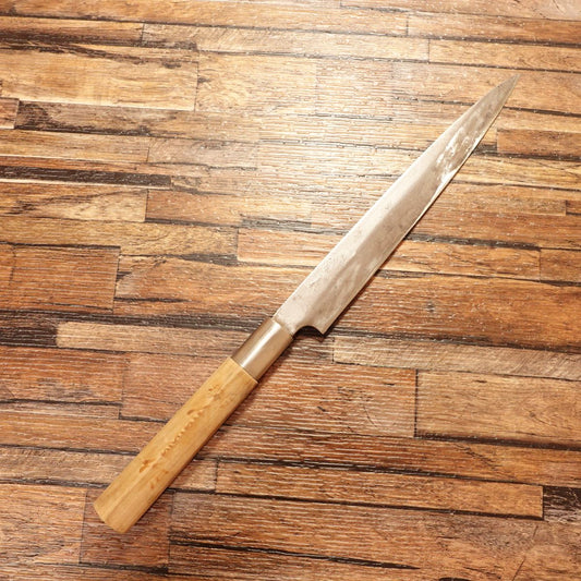 Kinboshi Yanagiba Knife, Sharpened, Sashimi Knife, Hand-Forged, Kinboshi Work, 210mm