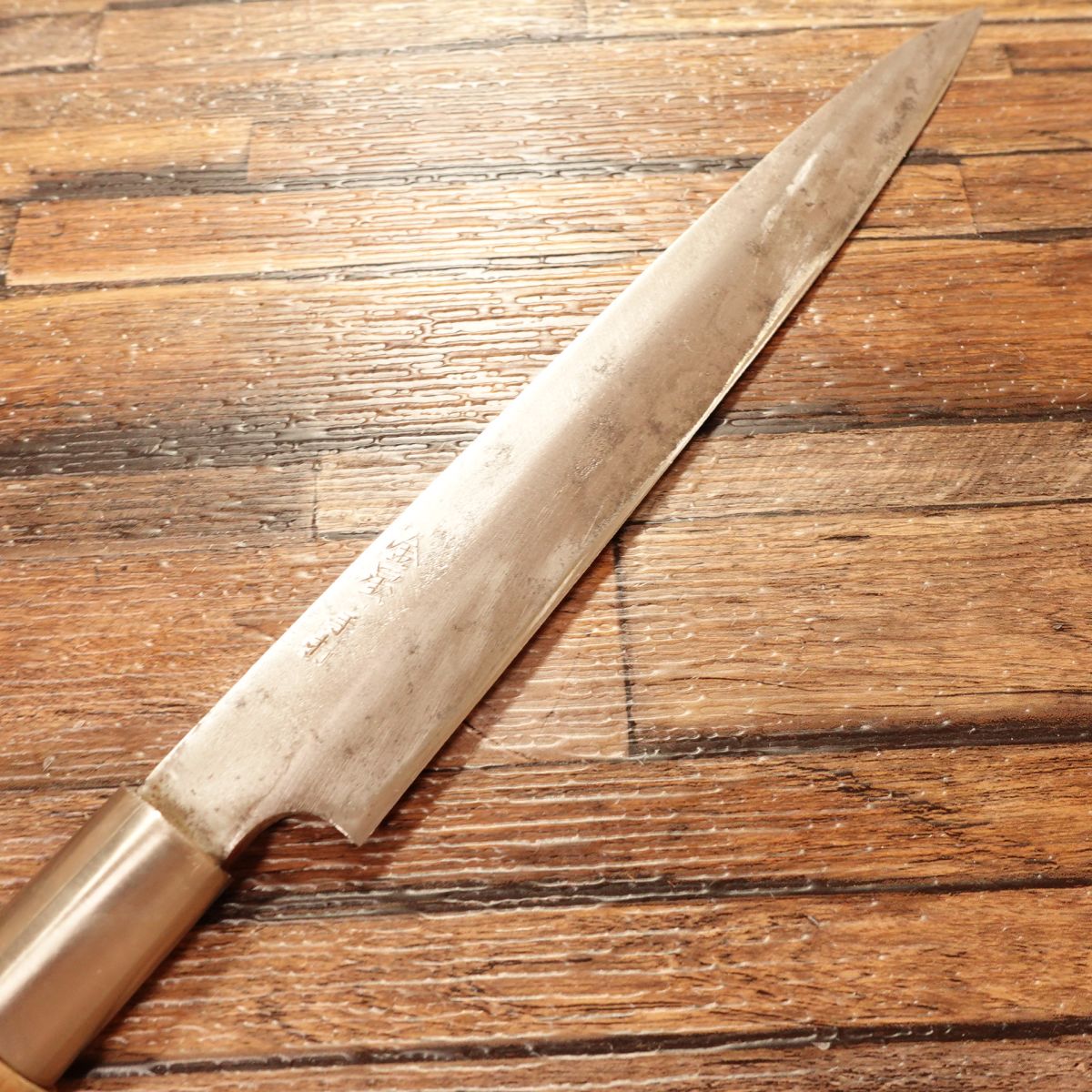 Kinboshi Yanagiba Knife, Sharpened, Sashimi Knife, Hand-Forged, Kinboshi Work, 210mm