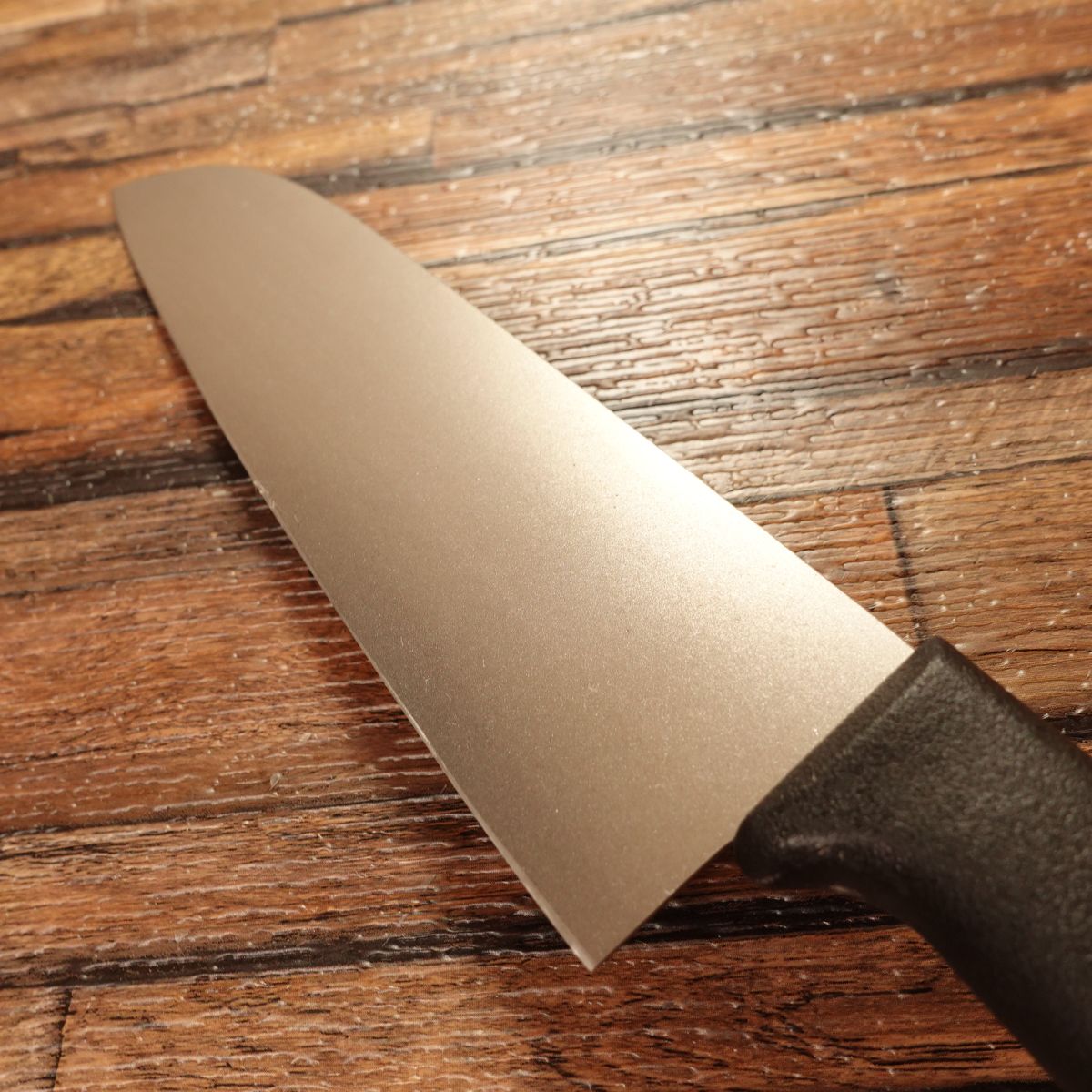 Titan21 Santoku Knife, Sharpened, All-Purpose Knife, Titanium Silver, Good Design Award, Nearly Unused, 170mm