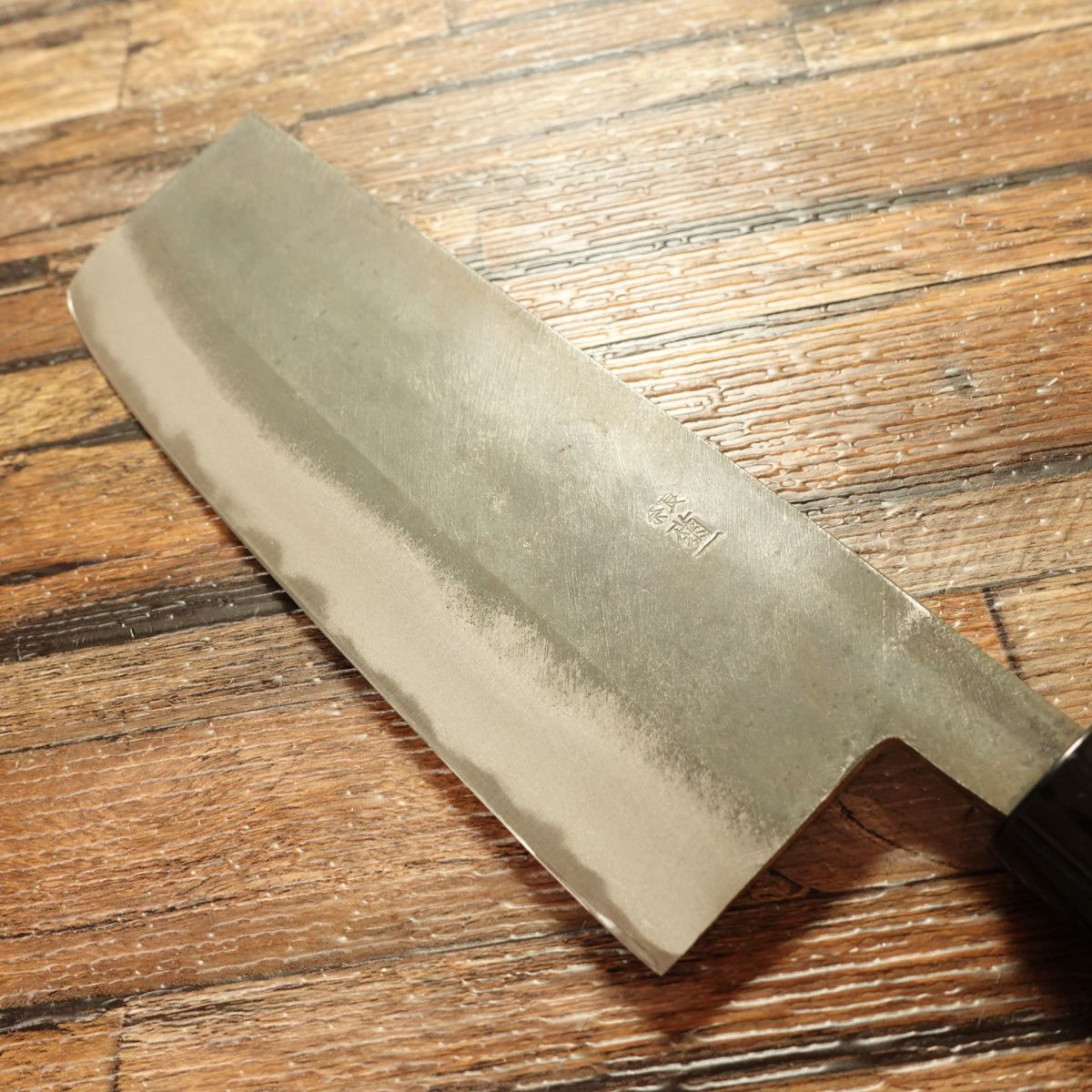 Kikuichi Nakiri Knife, Sharpened, Kurouchi Finish, Nara Kikuichi, Vegetable Knife, Unused Stored Item, 165mm