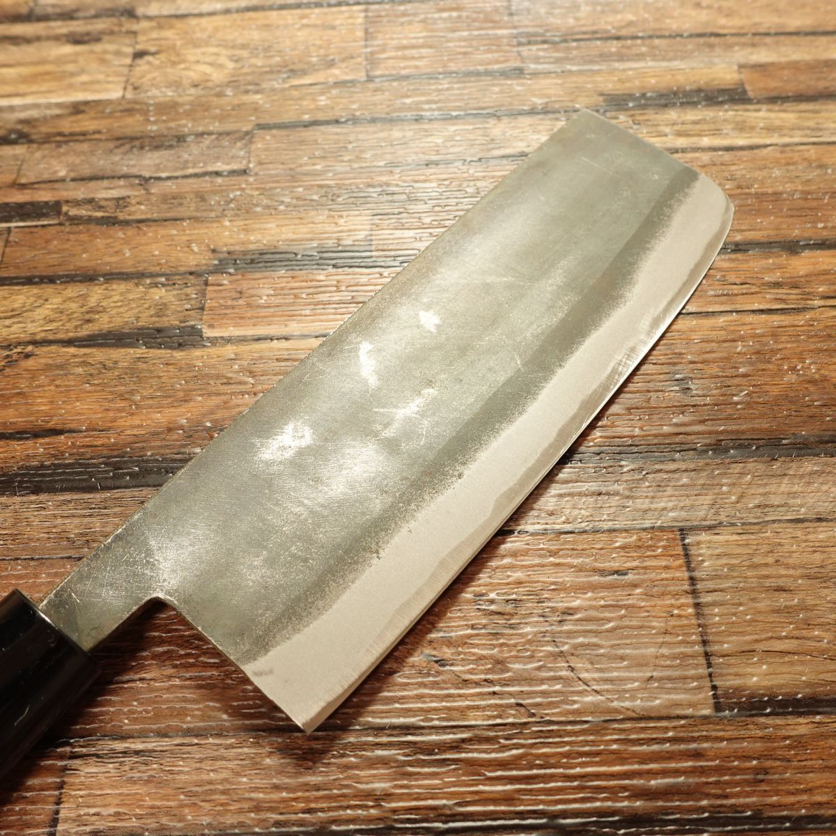 Kikuichi Nakiri Knife, Sharpened, Kurouchi Finish, Nara Kikuichi, Vegetable Knife, Unused Stored Item, 165mm