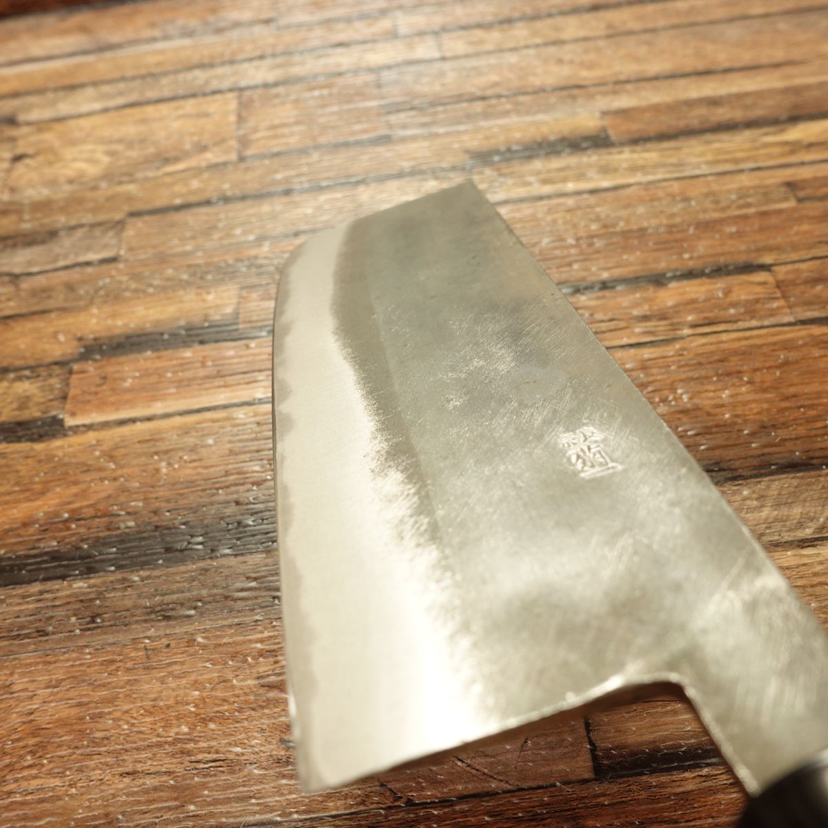 Kikuichi Nakiri Knife, Sharpened, Kurouchi Finish, Nara Kikuichi, Vegetable Knife, Unused Stored Item, 165mm