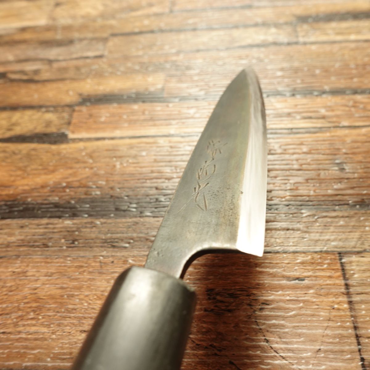 [HYPER REBORN] Minamoto Kikumitsu Wa-Petty Knife, Sharpened, Black Oxide Finish, Single Bevel, Fruit Knife, Decorative Cutting, Hagane Steel, 120mm