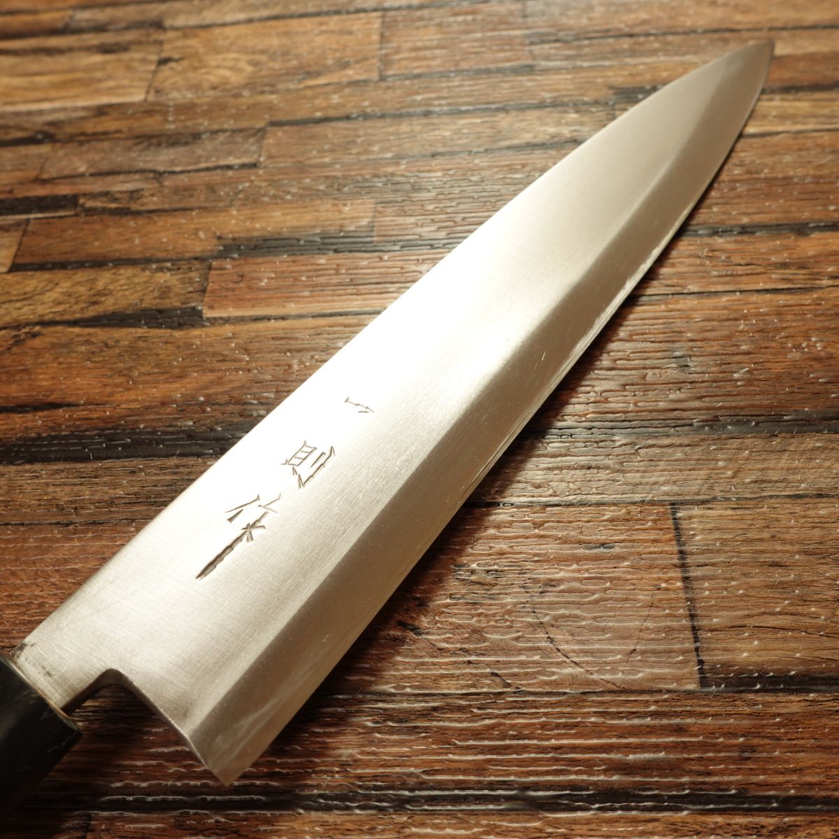 Kazunori Mioroshi Knife, Sharpened, Slim Deba-Style, Single Bevel, Hand-Forged, Nearly Unused, Boxed, 240mm
