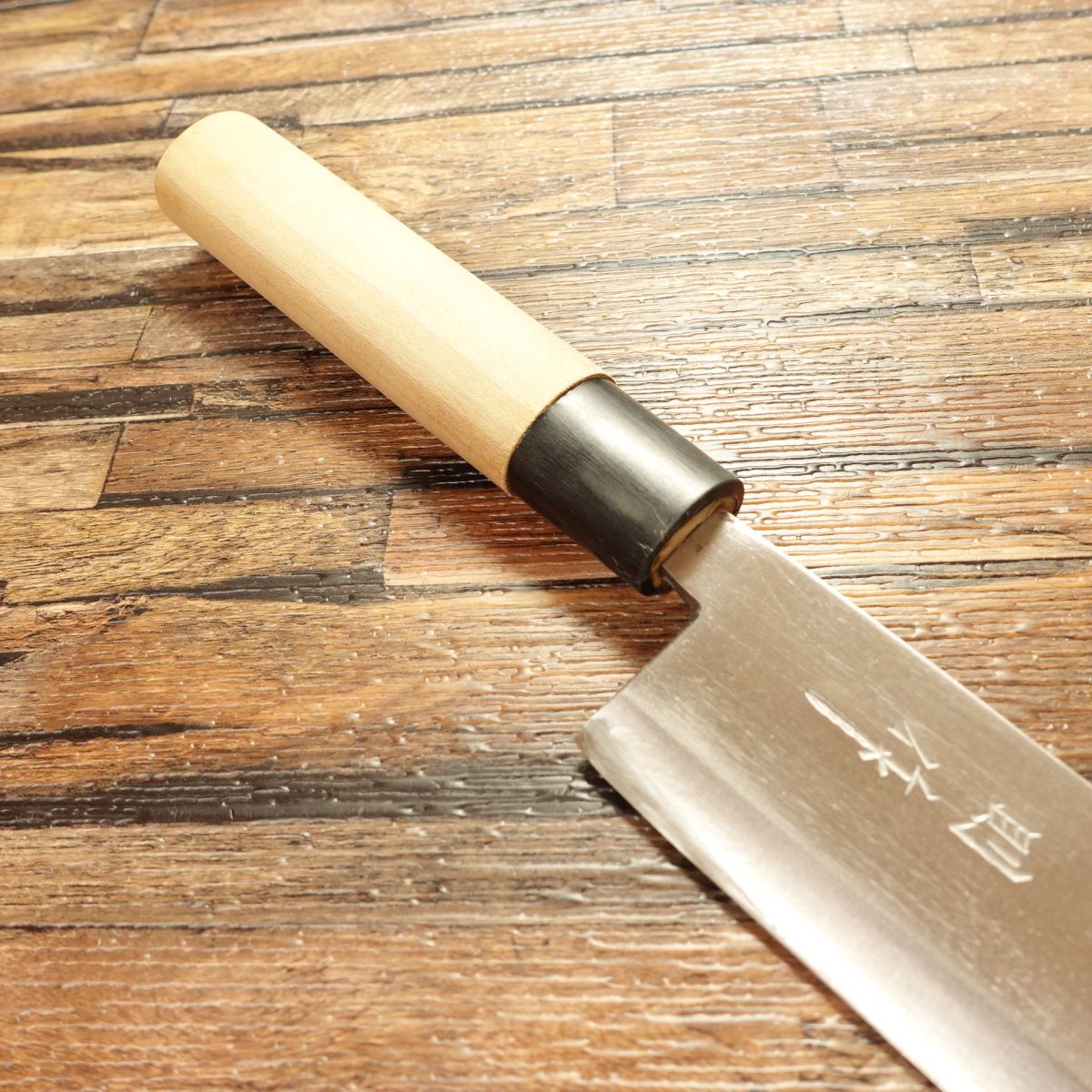 Kazunori Mioroshi Knife, Sharpened, Slim Deba-Style, Single Bevel, Hand-Forged, Nearly Unused, Boxed, 240mm