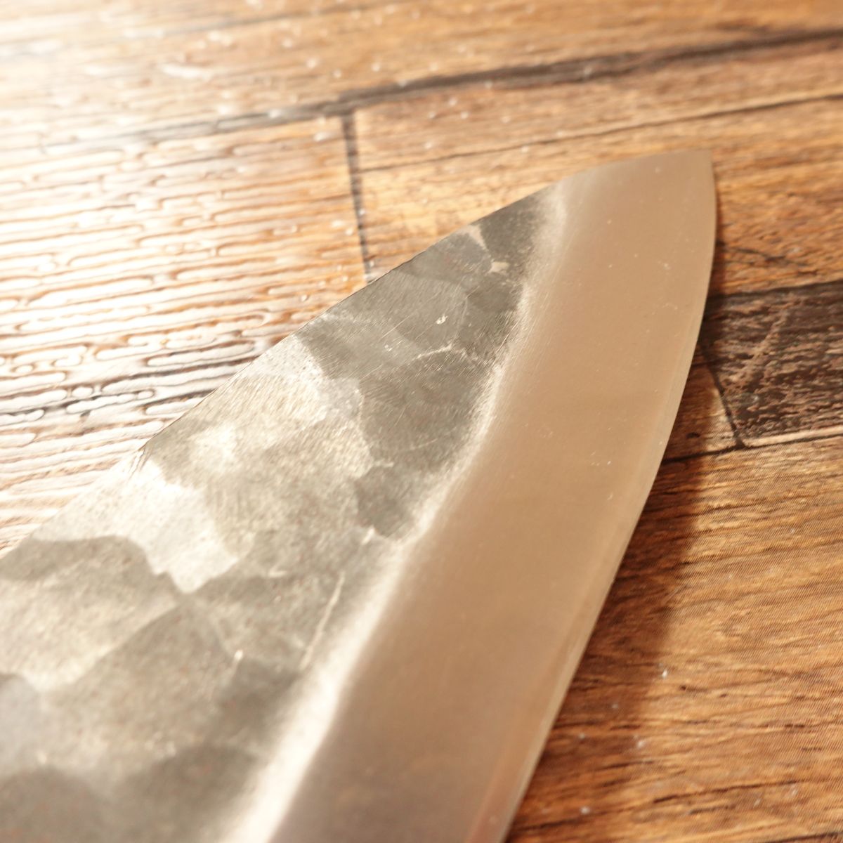 Mitake Deba Knife, Sharpened, Kurouchi, Hammered Pattern, Unused Stored Item, Boxed, 155mm