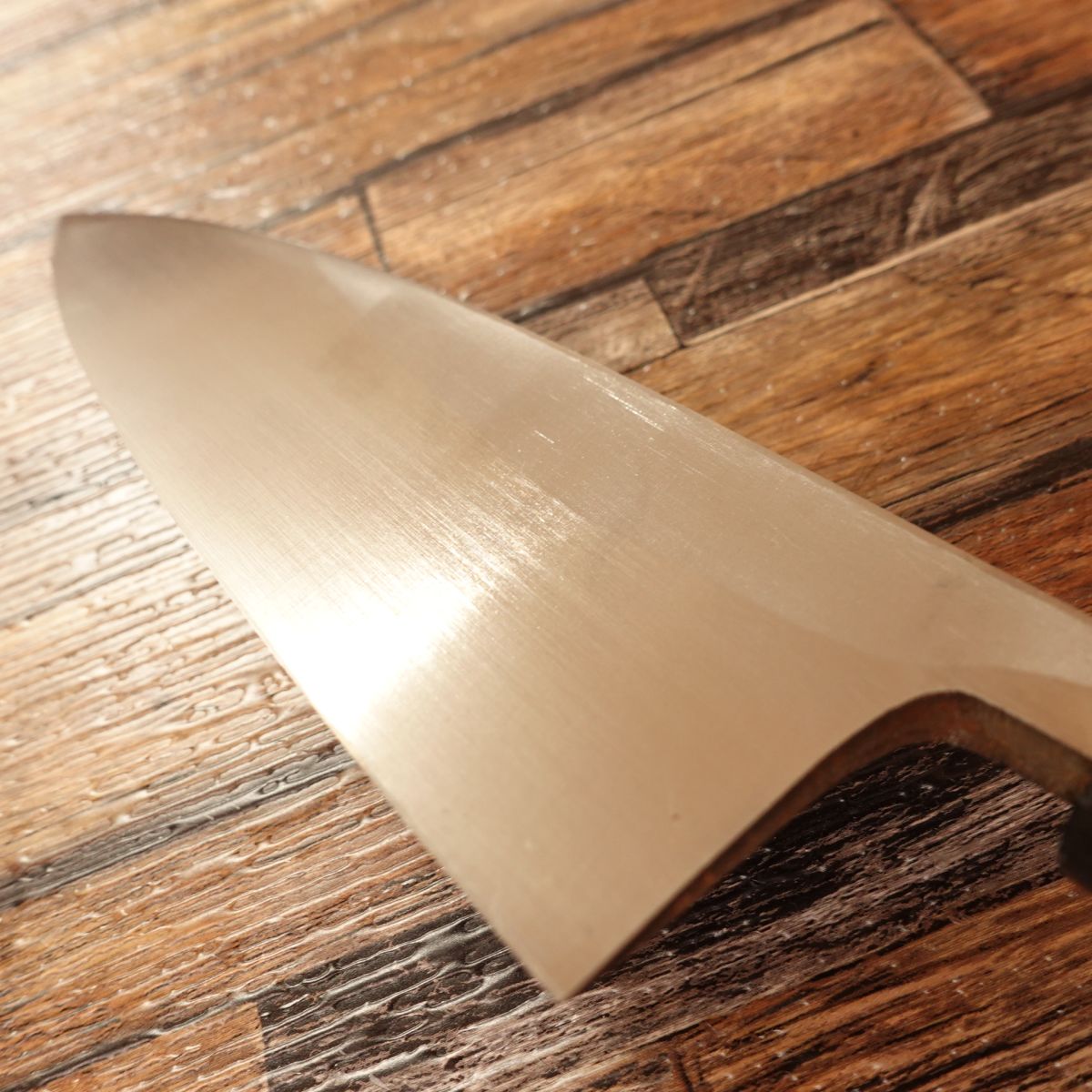 Mitake Deba Knife, Sharpened, Kurouchi, Hammered Pattern, Unused Stored Item, Boxed, 155mm