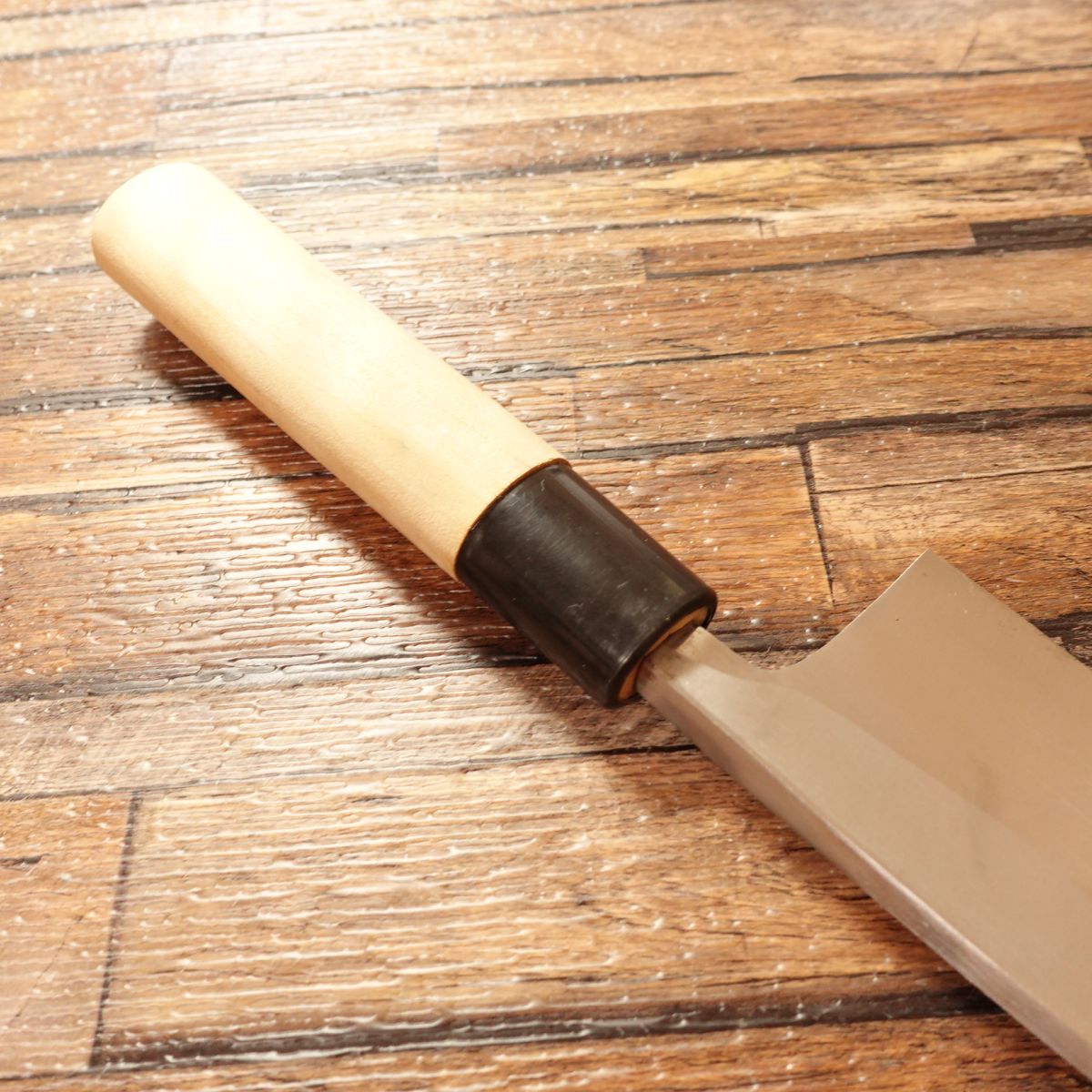 Mitake Deba Knife, Sharpened, Kurouchi, Hammered Pattern, Unused Stored Item, Boxed, 155mm