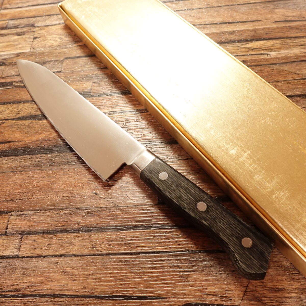 Mitake Gyuto, Sharpened, All-Purpose Knife, Mitake-Made, Hon-Wari Finish, Unused Stored Item, Boxed, 185mm