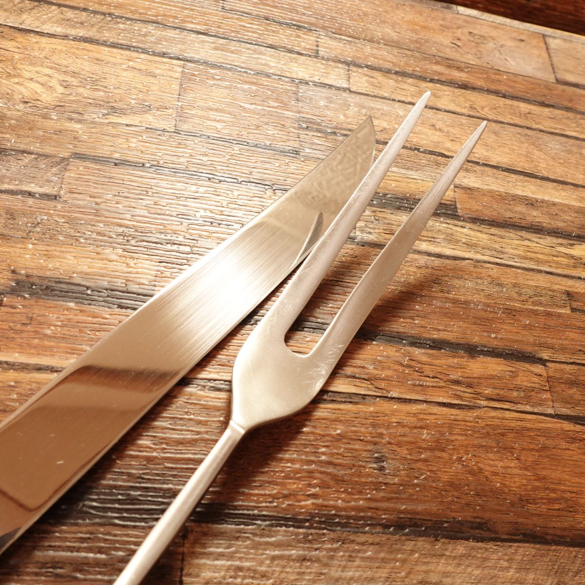 [HYPER REBORN] Carving Set, Sharpened, Steak Knife & Carving Fork, Stainless Steel, Mirror Finish, Two-Piece Set with Sheath, 205mm