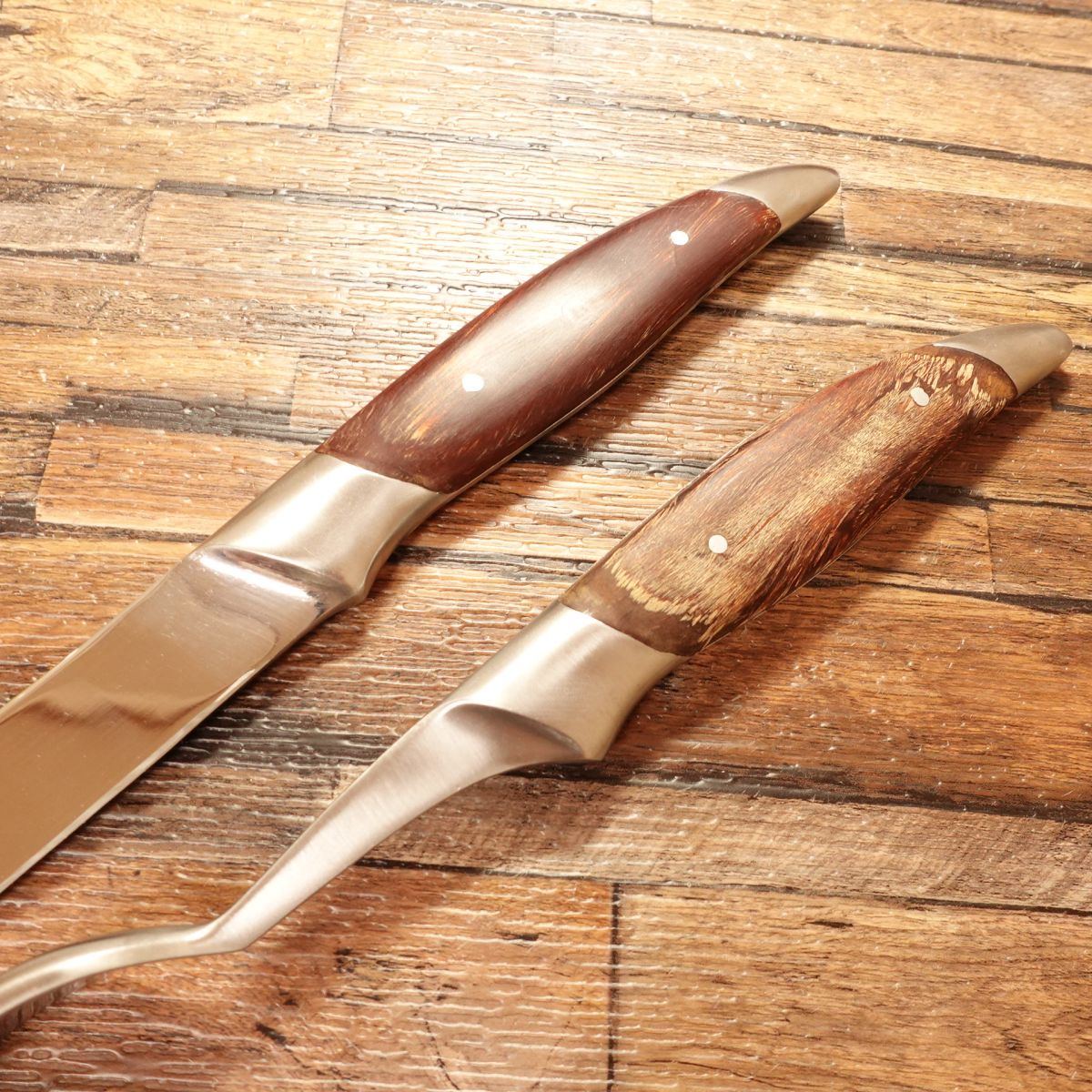 [HYPER REBORN] Carving Set, Sharpened, Steak Knife & Carving Fork, Stainless Steel, Mirror Finish, Two-Piece Set with Sheath, 205mm