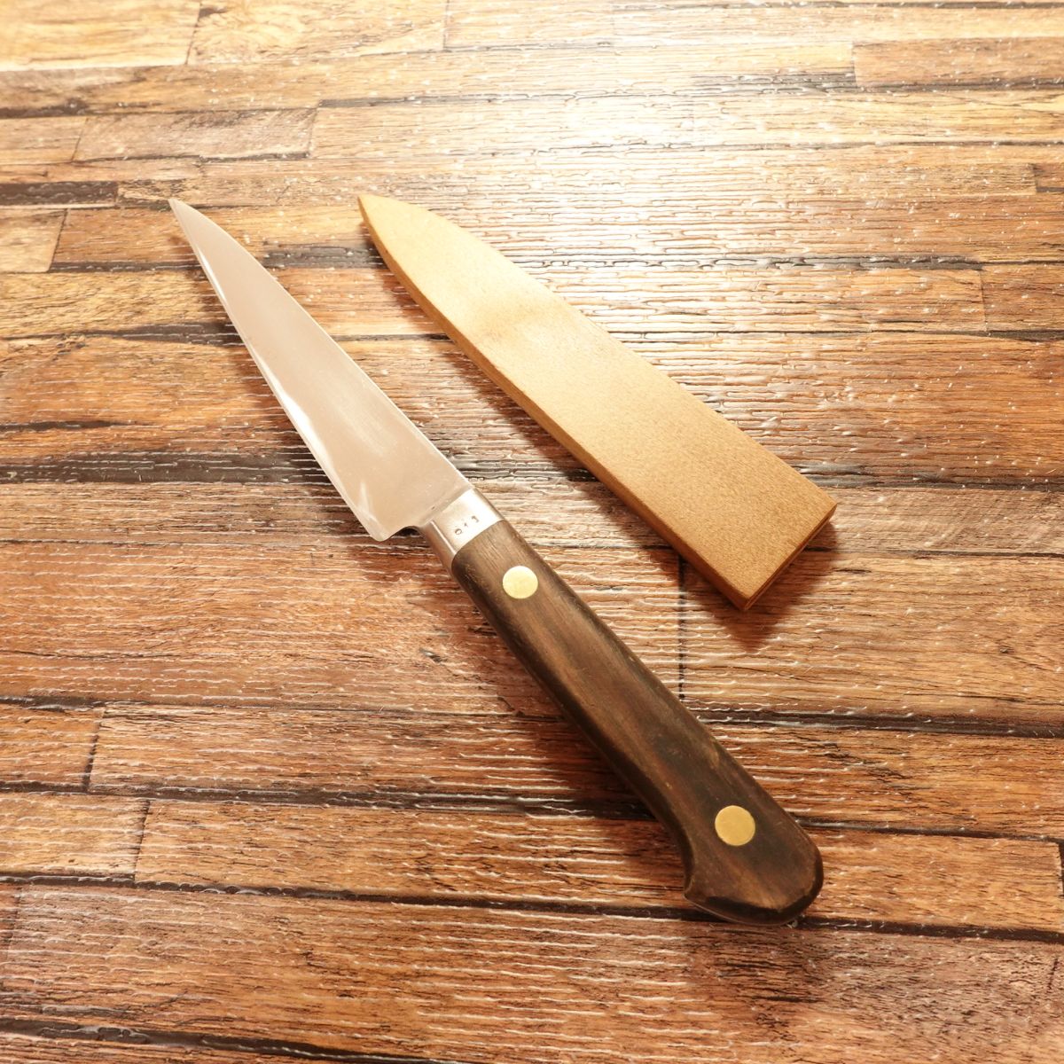 Misono Petty Knife, Sharpened, Stainless Steel, Wooden Saya, 115mm