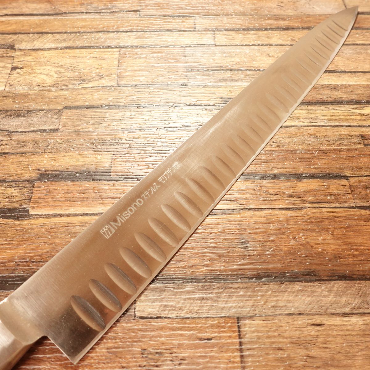 Misono Sujihiki Knife, Sharpened, Misono Salmon, Slim Slicer, Molybdenum Stainless, Wooden Saya, 305mm