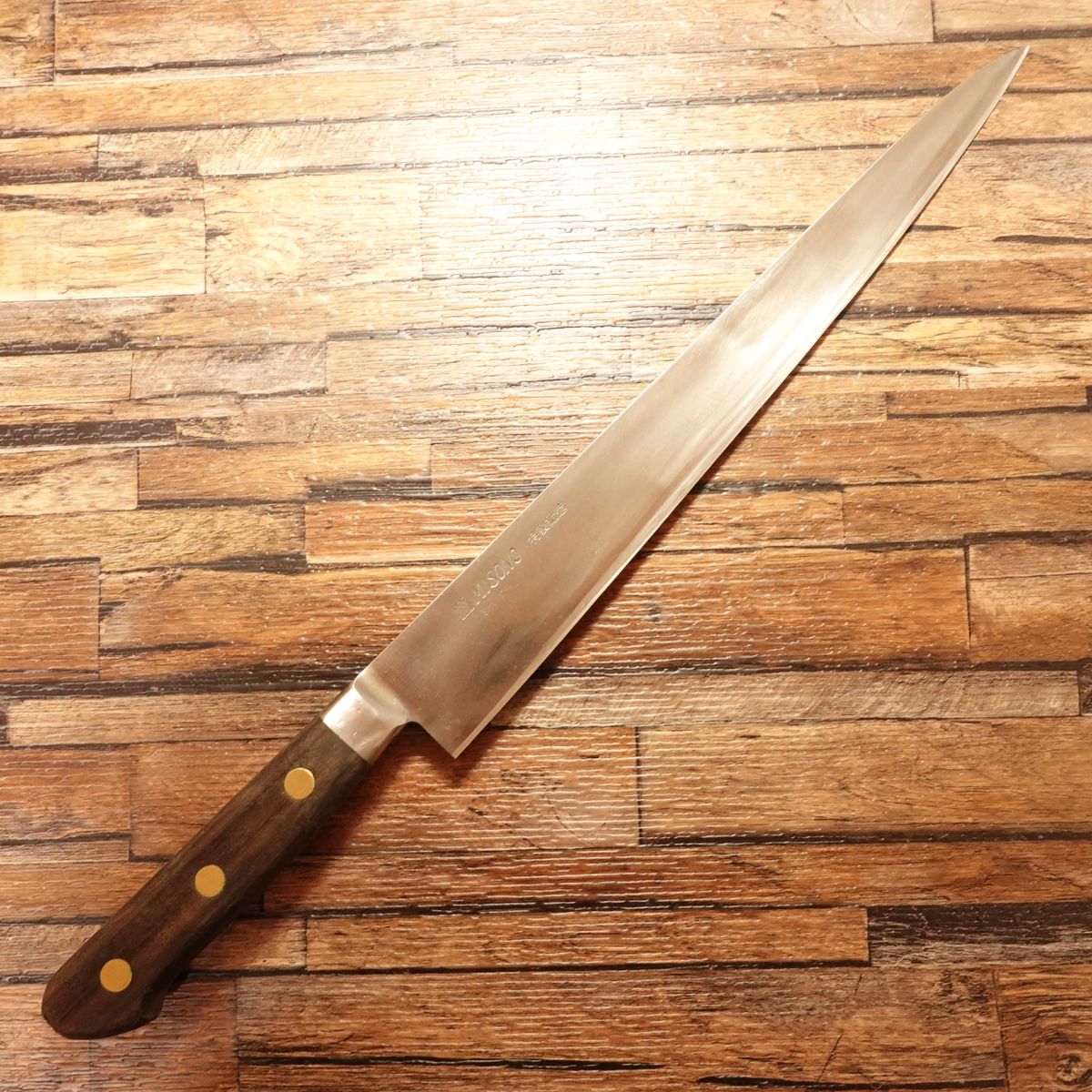 Misono Sujihiki Knife, Sharpened, Misono, Swedish Steel, Slim Slicer, Single-Bevel Style 7:3, Wooden Saya, 295mm