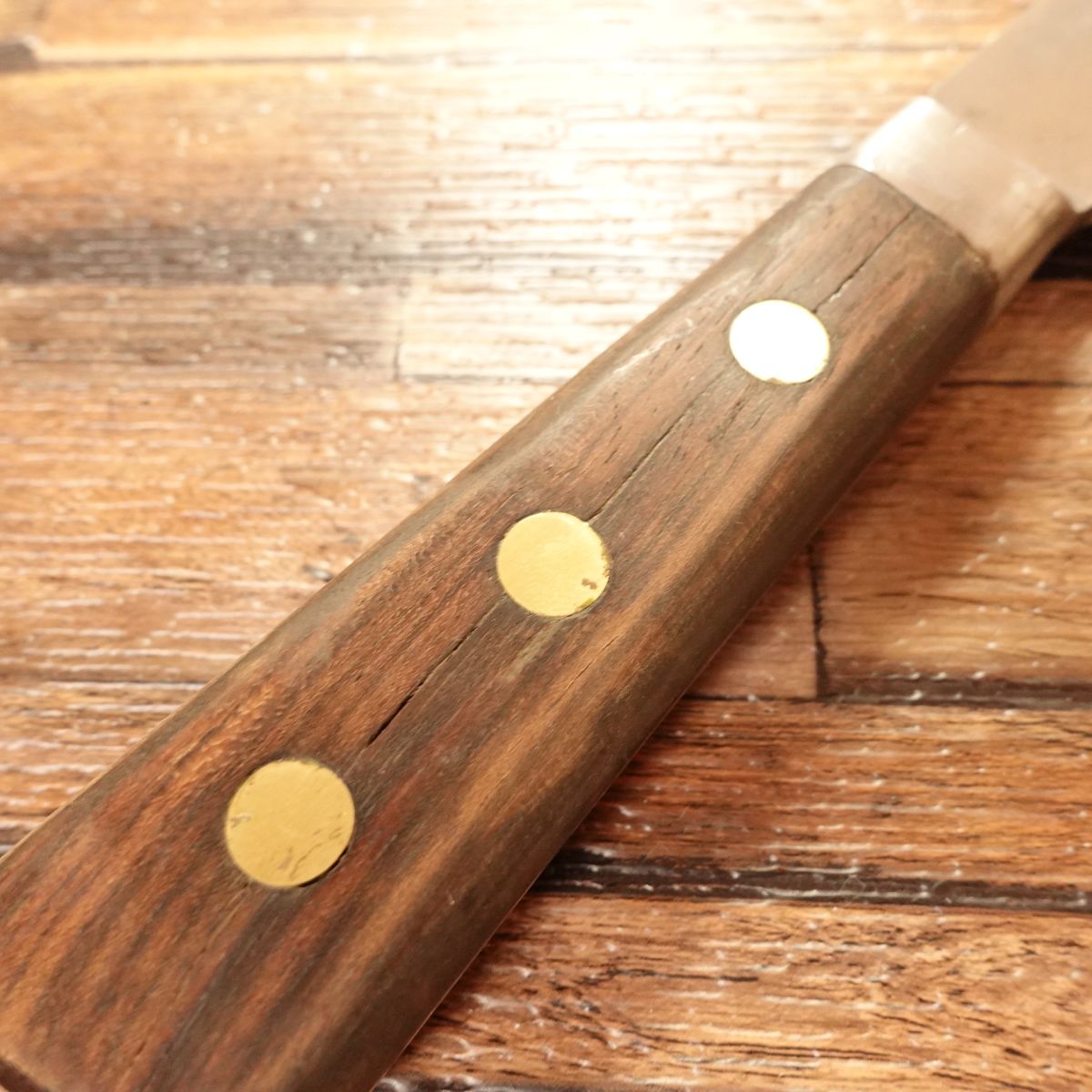 Misono Honesuki Knife, Sharpened, Misono Boning Knife, Swedish Steel, Some Hammer Marks on Spine, Wooden Saya, 180mm