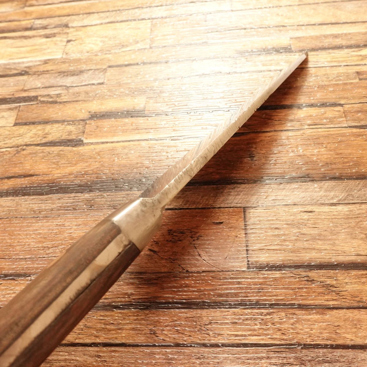 Misono Honesuki Knife, Sharpened, Misono Boning Knife, Swedish Steel, Some Hammer Marks on Spine, Wooden Saya, 180mm