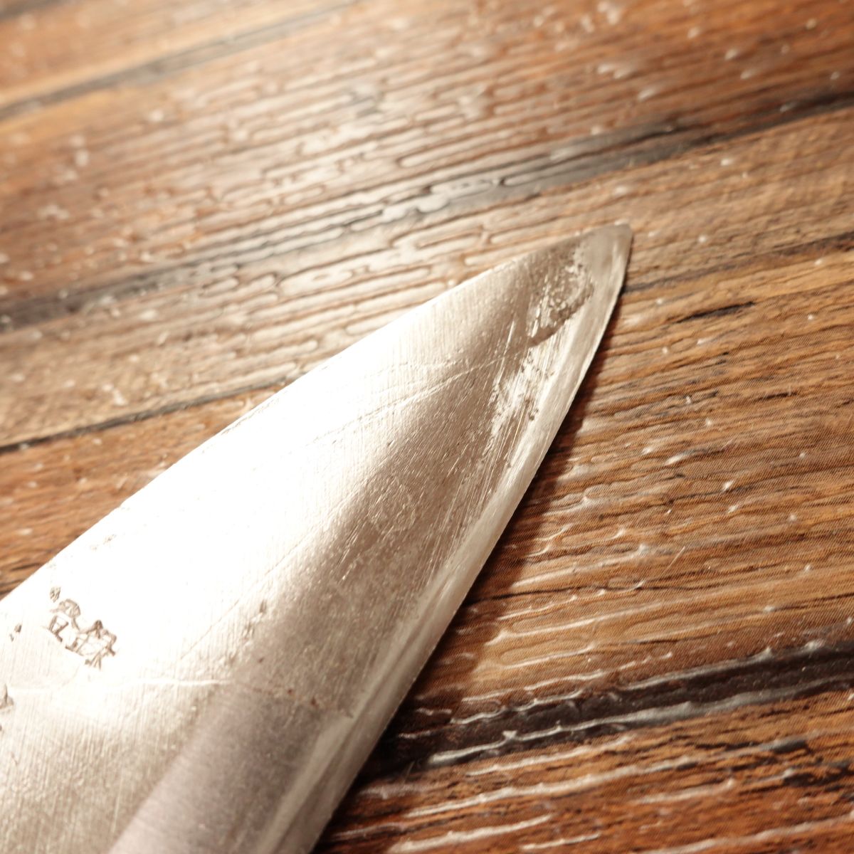 Kikuhide Aji-Kiri Knife, Sharpened, Small Deba, Lightly Used, 90mm