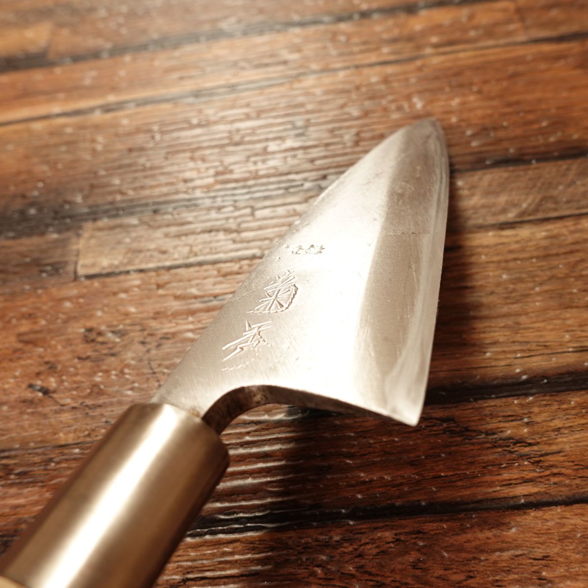 Kikuhide Aji-Kiri Knife, Sharpened, Small Deba, Lightly Used, 90mm