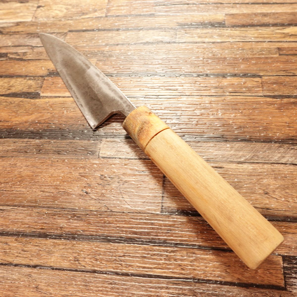 Masamoto Aji-Kiri Knife, Sharpened, Water Buffalo Handle, Small Deba, “Hidemasa” Mark, 125mm
