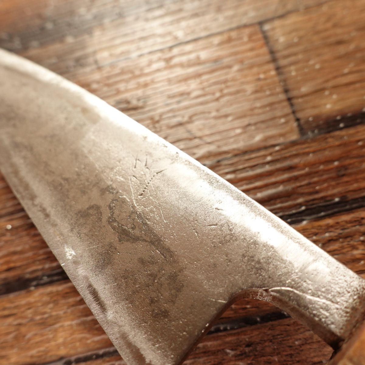 Masamoto Aji-Kiri Knife, Sharpened, Water Buffalo Handle, Small Deba, “Hidemasa” Mark, 125mm