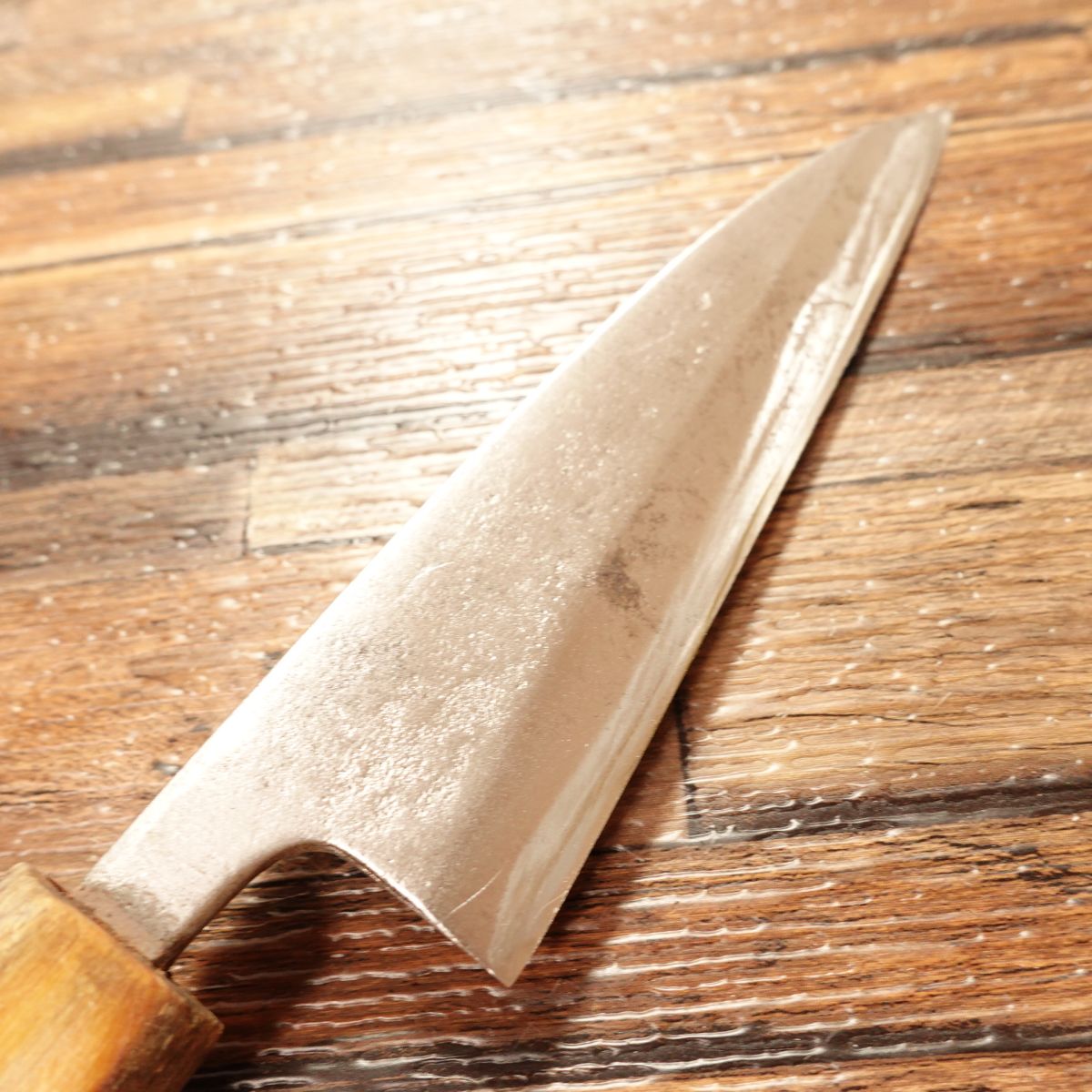 Masamoto Aji-Kiri Knife, Sharpened, Water Buffalo Handle, Small Deba, “Hidemasa” Mark, 125mm