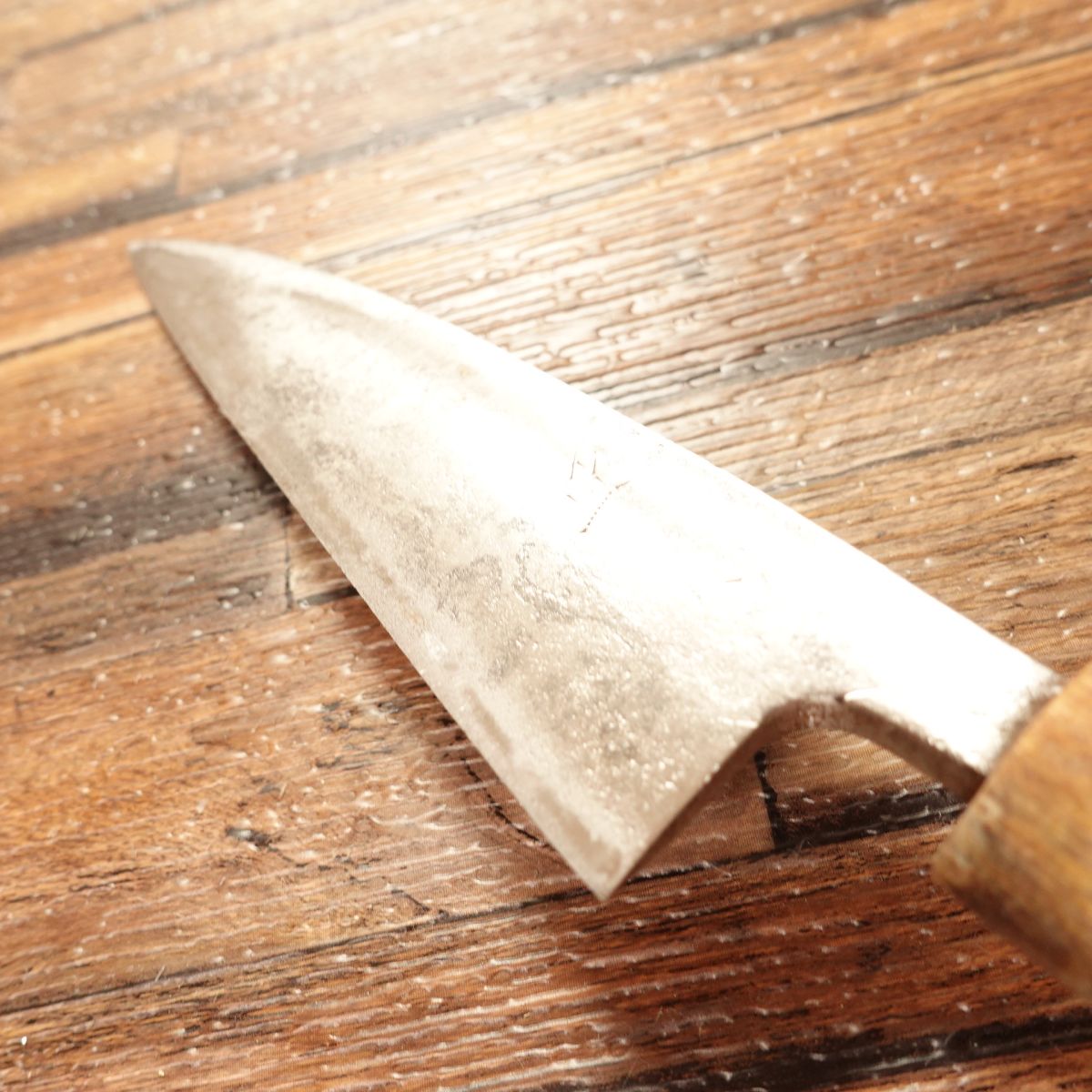 Masamoto Aji-Kiri Knife, Sharpened, Water Buffalo Handle, Small Deba, “Hidemasa” Mark, 125mm