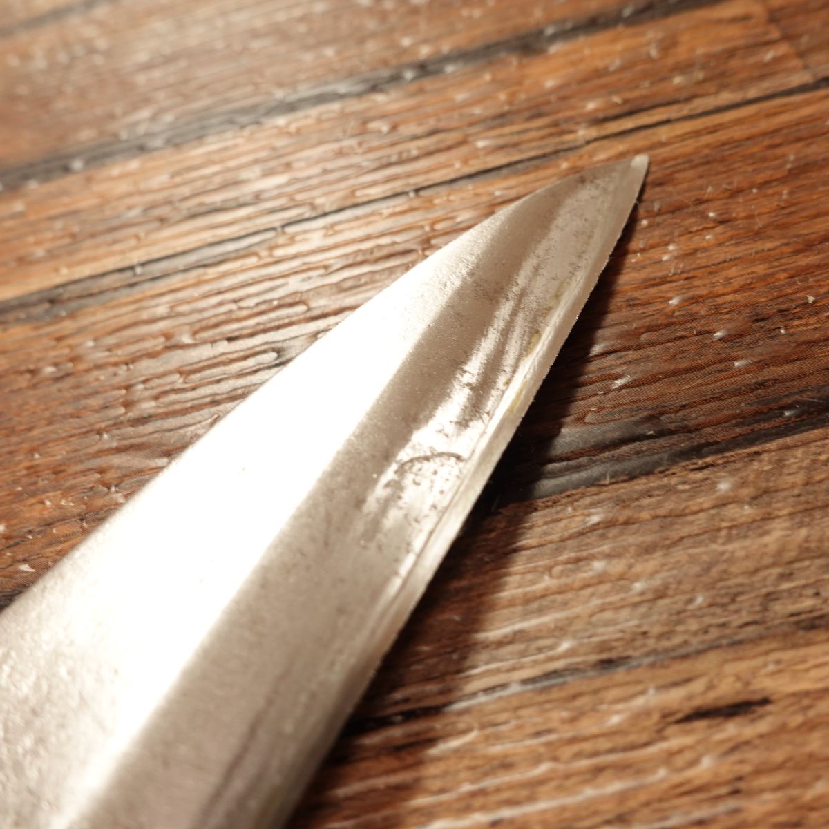 Masamoto Aji-Kiri Knife, Sharpened, Water Buffalo Handle, Small Deba, “Hidemasa” Mark, 125mm