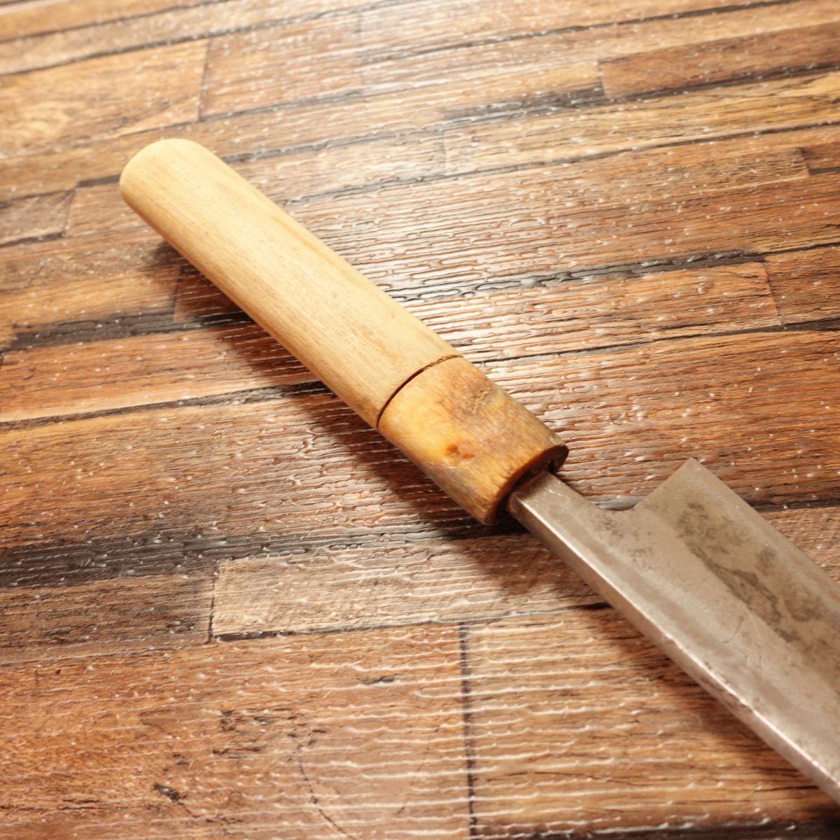 Masamoto Aji-Kiri Knife, Sharpened, Water Buffalo Handle, Small Deba, “Hidemasa” Mark, 125mm