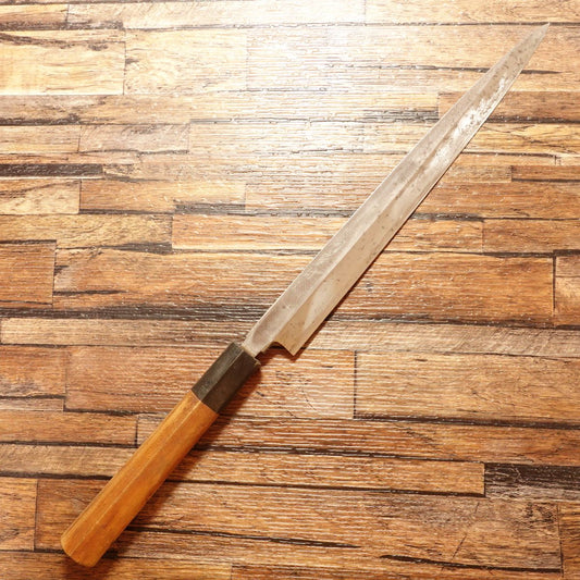 Kappabashi Yanagiba Knife, Sharpened, Water Buffalo Handle, Thin Sashimi Knife, Fugu-Slicing Type, 245mm