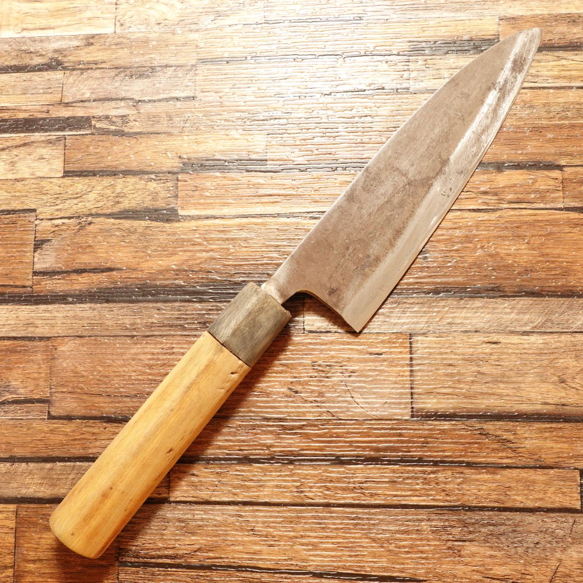 Masamoto Deba Knife, Sharpened, Water Buffalo Handle, “Hidemasa / Shu” Mark, Hagane Steel, Single-Bevel, 160mm