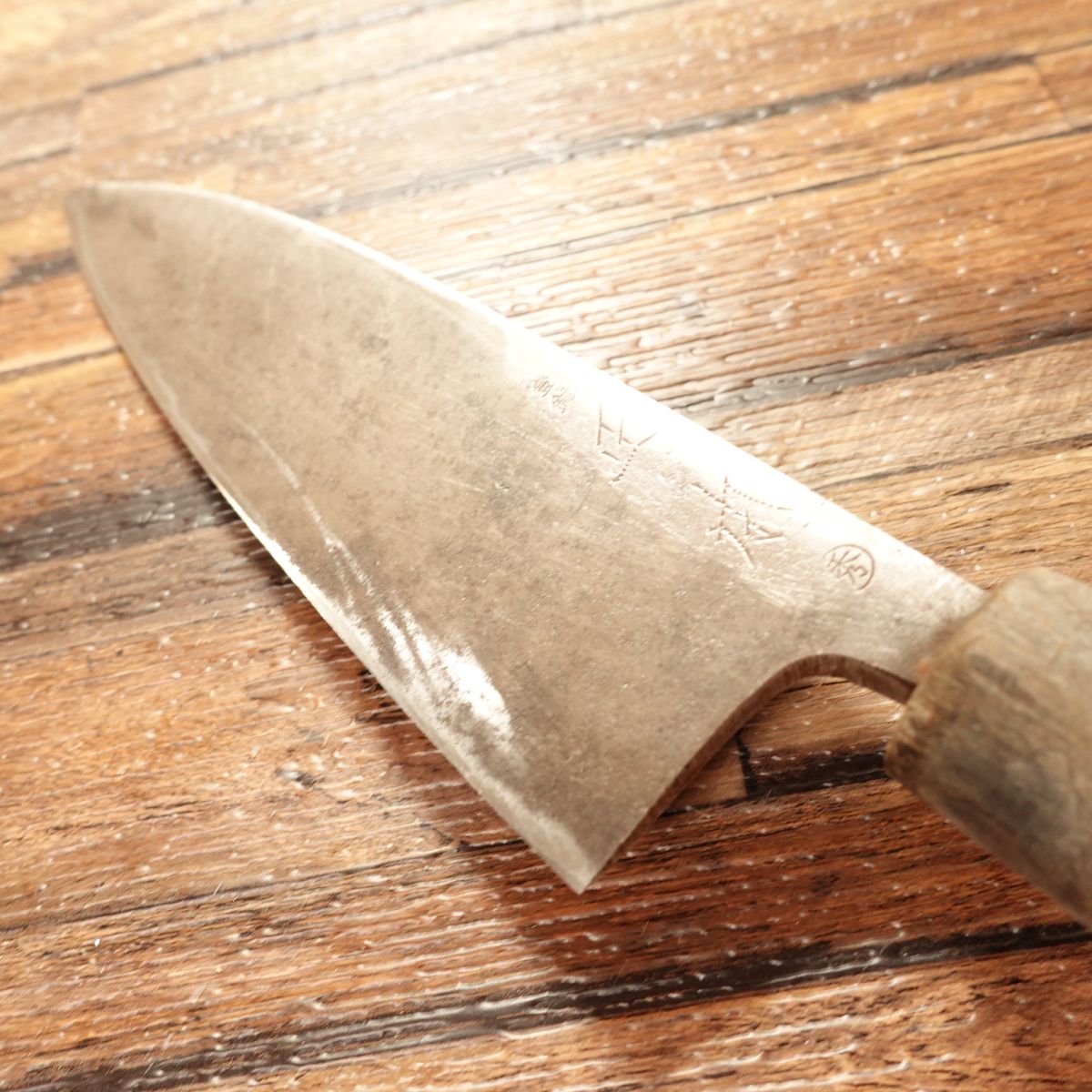 Masamoto Deba Knife, Sharpened, Water Buffalo Handle, “Hidemasa / Shu” Mark, Hagane Steel, Single-Bevel, 160mm