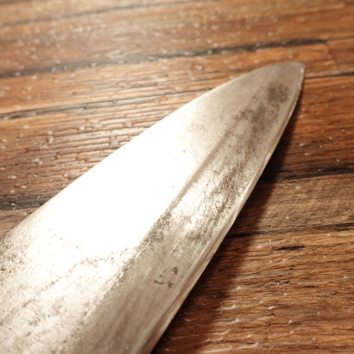 Masamoto Deba Knife, Sharpened, Water Buffalo Handle, “Hidemasa / Shu” Mark, Hagane Steel, Single-Bevel, 160mm
