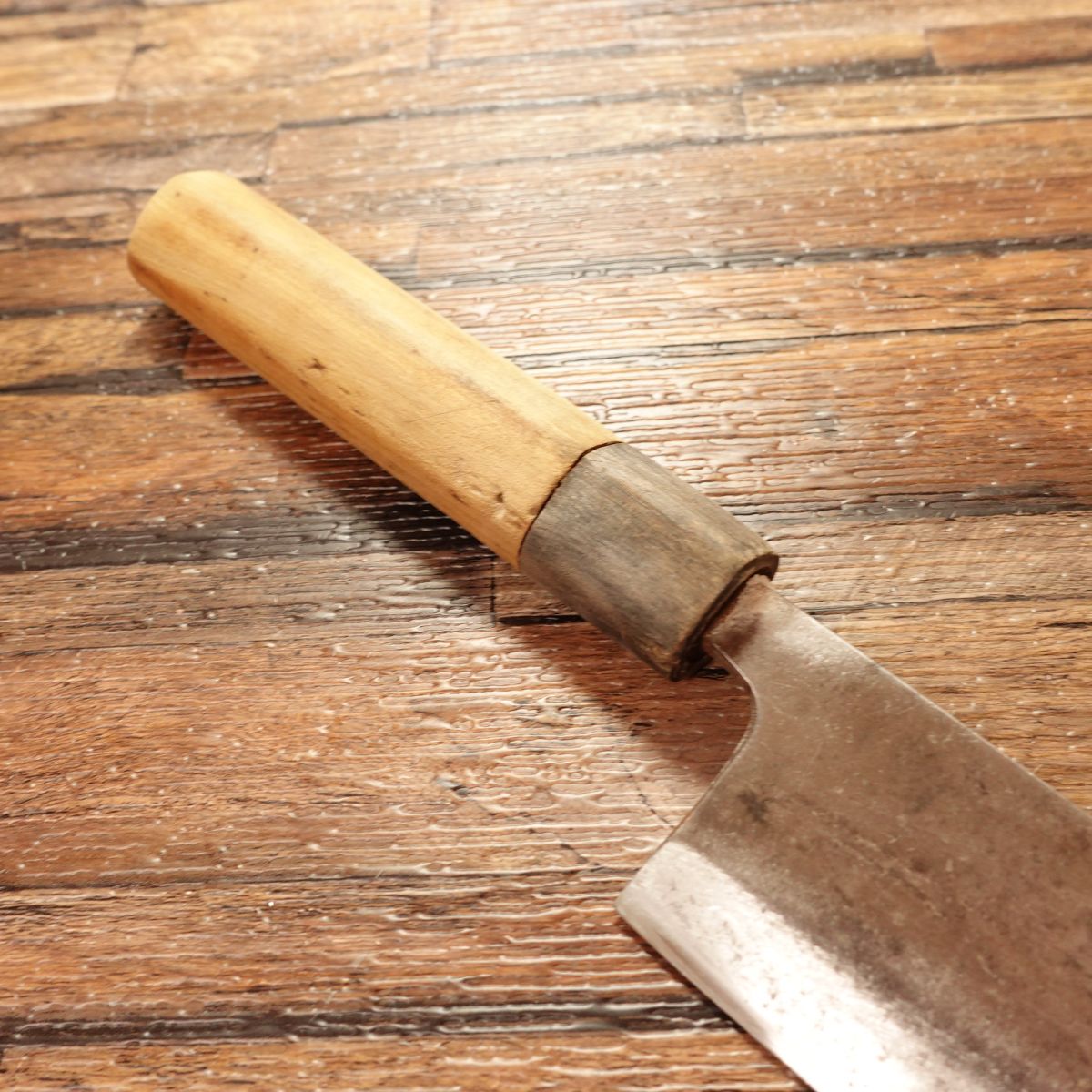 Masamoto Deba Knife, Sharpened, Water Buffalo Handle, “Hidemasa / Shu” Mark, Hagane Steel, Single-Bevel, 160mm