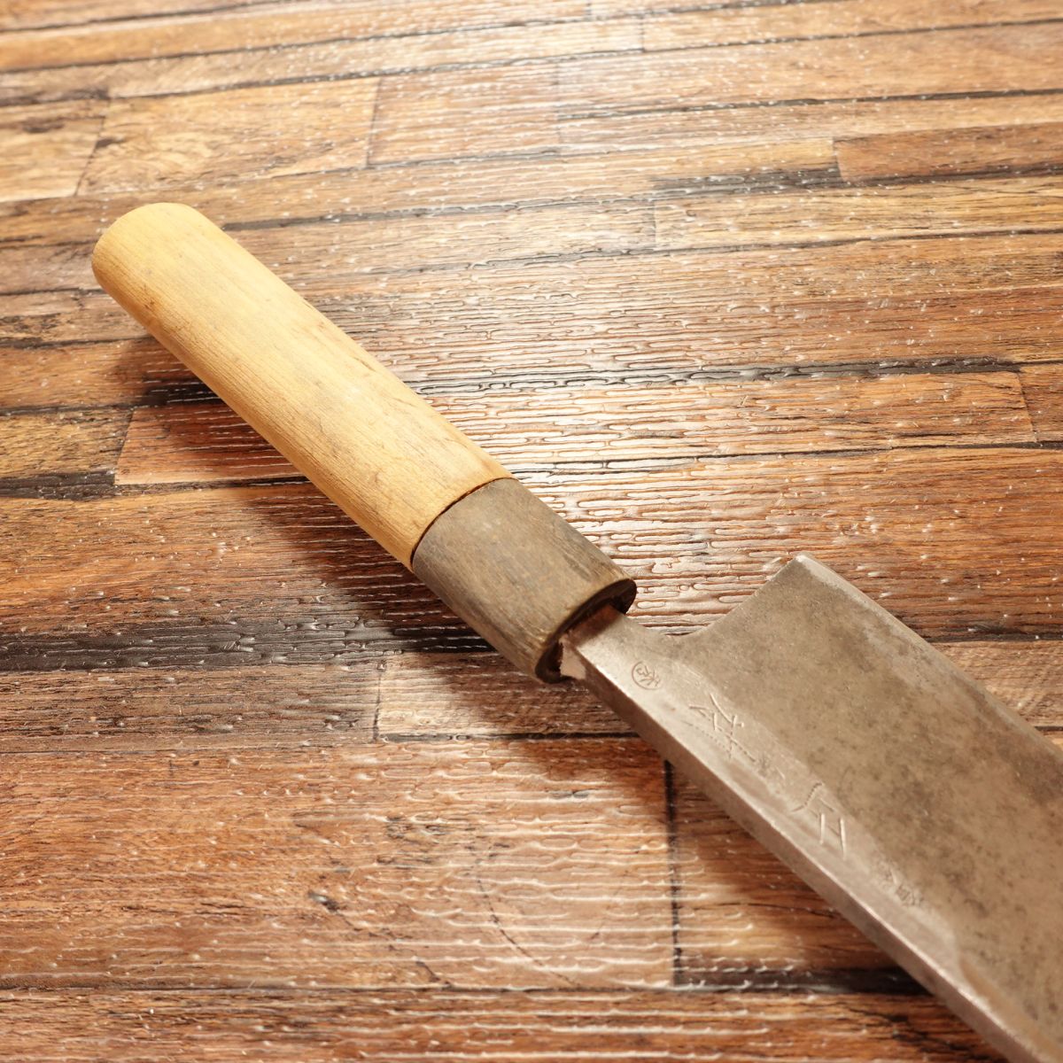 Masamoto Deba Knife, Sharpened, Water Buffalo Handle, “Hidemasa / Shu” Mark, Hagane Steel, Single-Bevel, 160mm