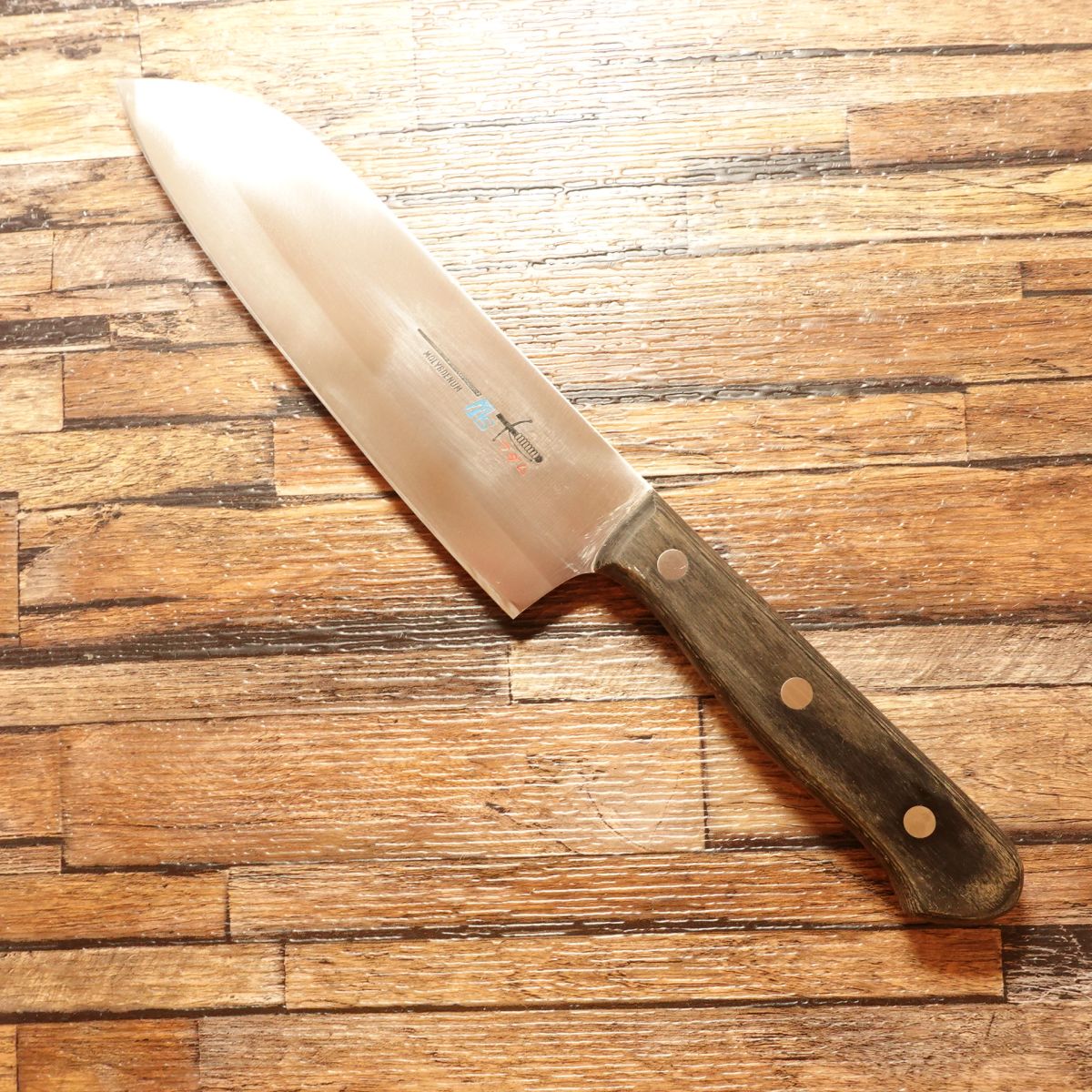 TS Madam Santoku Knife, Sharpened, Molybdenum, All-Purpose Knife, Honba Steel Edge, Minimal Wear, 170mm