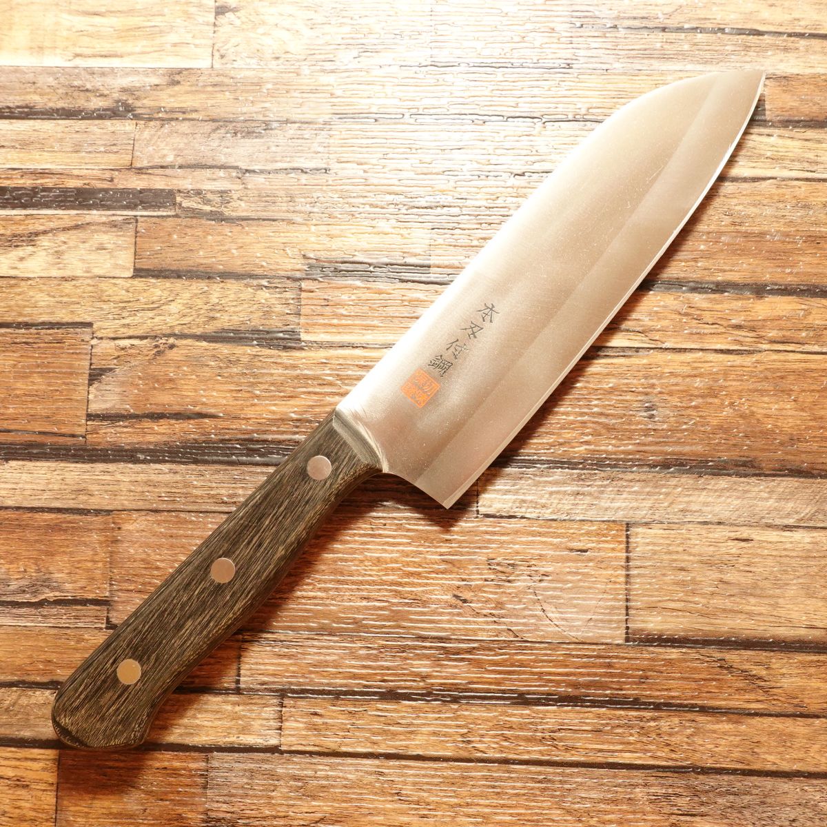 TS Madam Santoku Knife, Sharpened, Molybdenum, All-Purpose Knife, Honba Steel Edge, Minimal Wear, 170mm