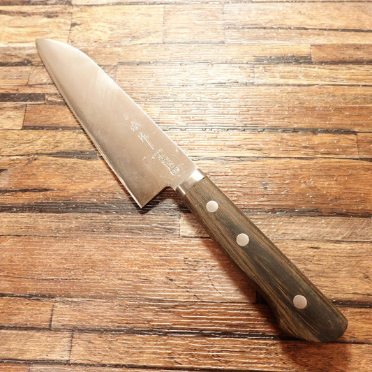 Masazumi Santoku Knife, Sharpened, Hon-Warigomi, All-Purpose Knife, Masazumi-Made, Chromax DP, 160mm