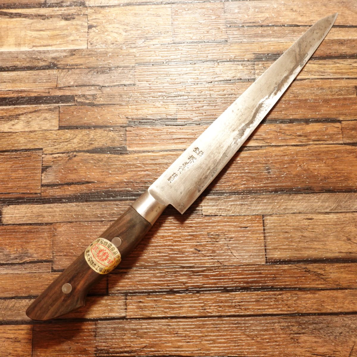 Sakai Takayuki Sujihiki Knife, Sharpened, Kiritsuke-Style Slicer, Slim Gyuto, With Seal, 220mm