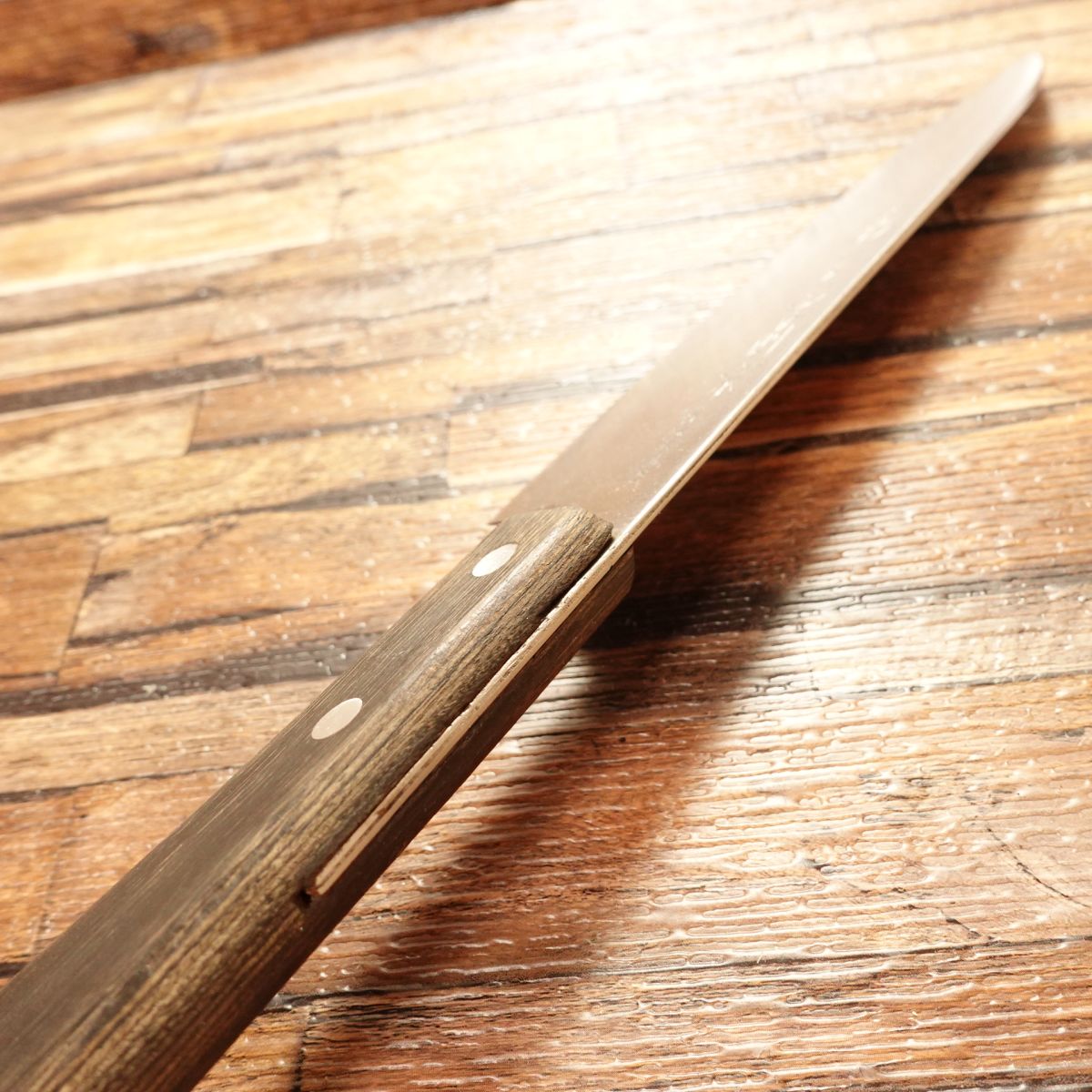 Kikuichimonji Norimune Santoku Knife, Sharpened, All-Purpose Knife, Special Hon-Warigomi, Double-Bevel, 180mm