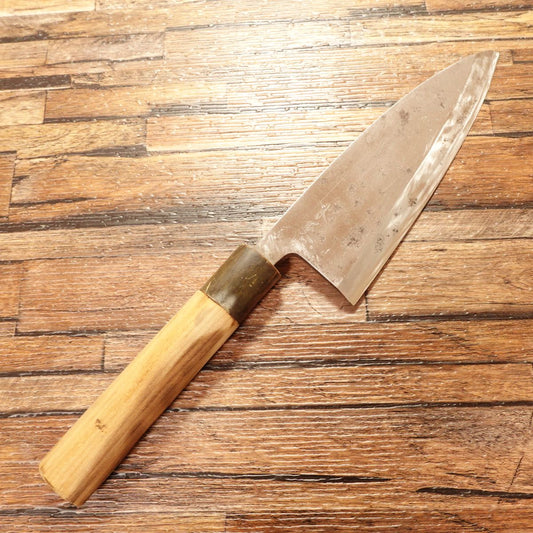KIYA Deba Knife, Sharpened, Water Buffalo Handle, Hagane Steel, Single-Bevel, 155mm