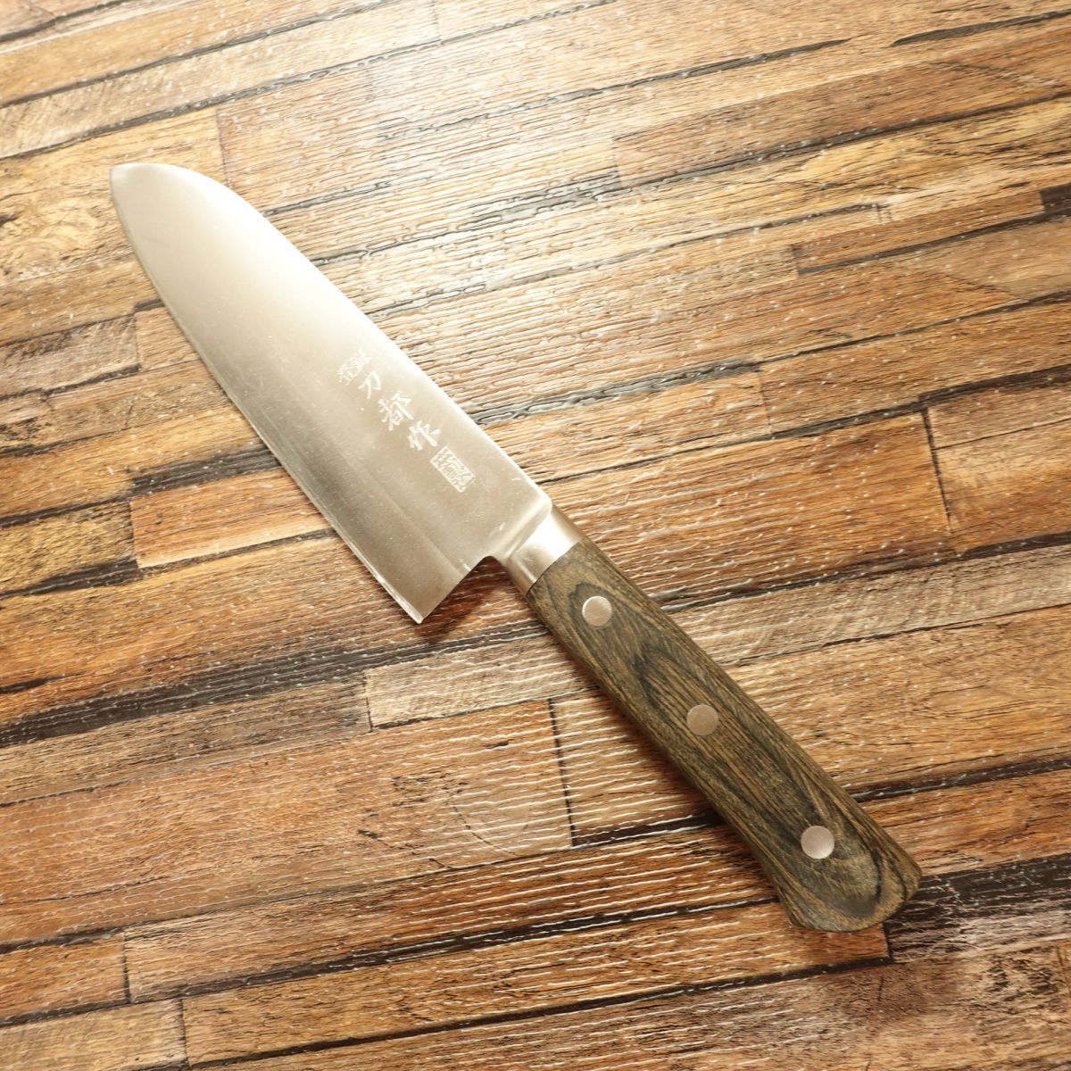 Touto Santoku Knife, Sharpened, Warikomi Construction, All-Purpose Knife, 160mm