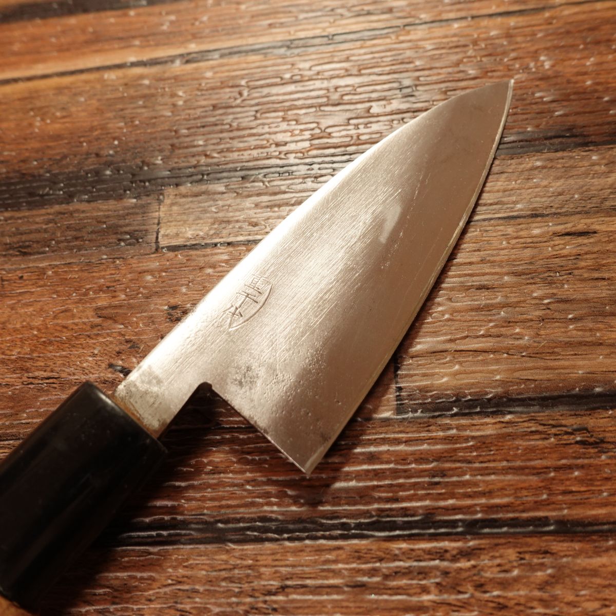 Shigechiyo Aji-Kiri Knife, Sharpened, Small Deba, Thin & Lightweight, 90mm