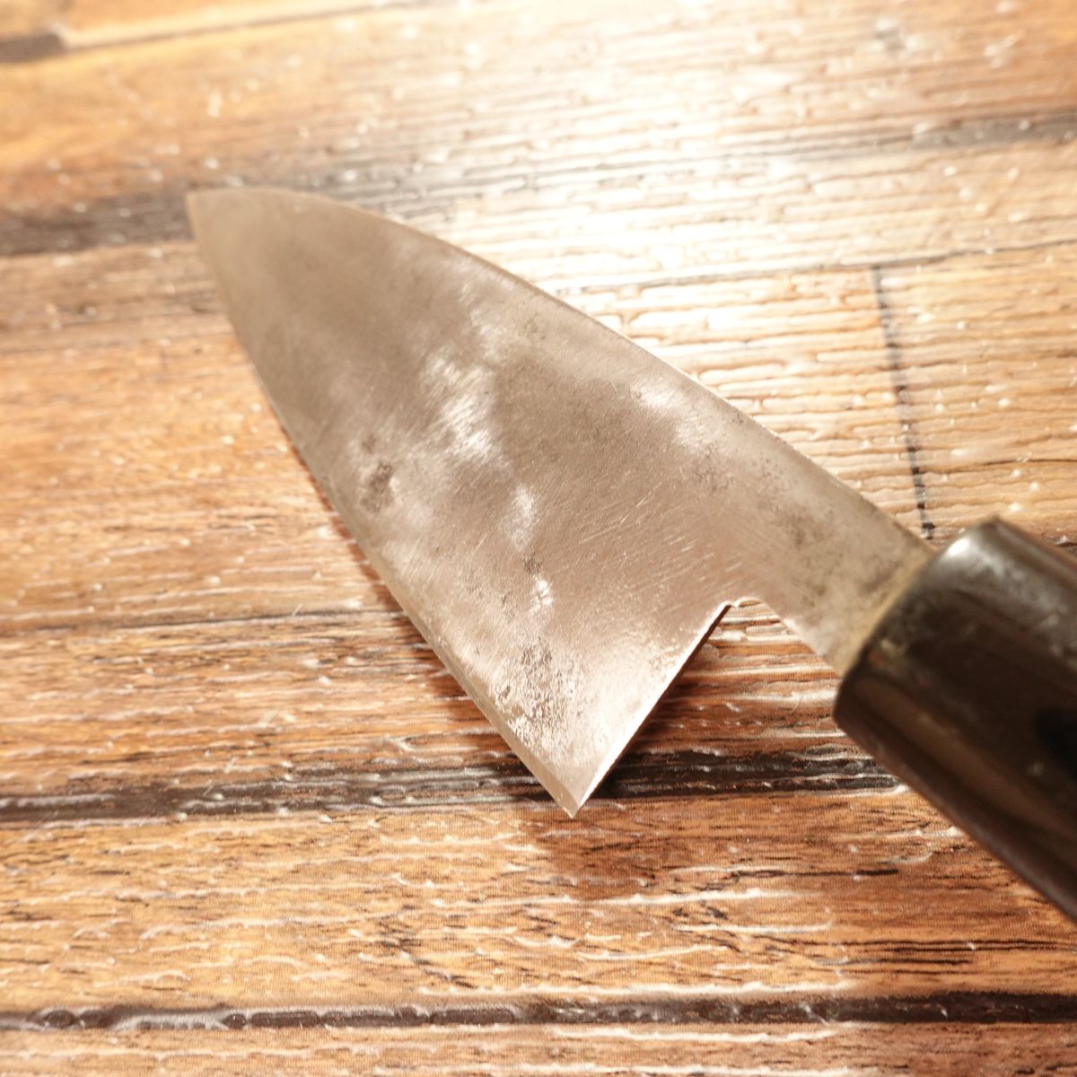 Shigechiyo Aji-Kiri Knife, Sharpened, Small Deba, Thin & Lightweight, 90mm