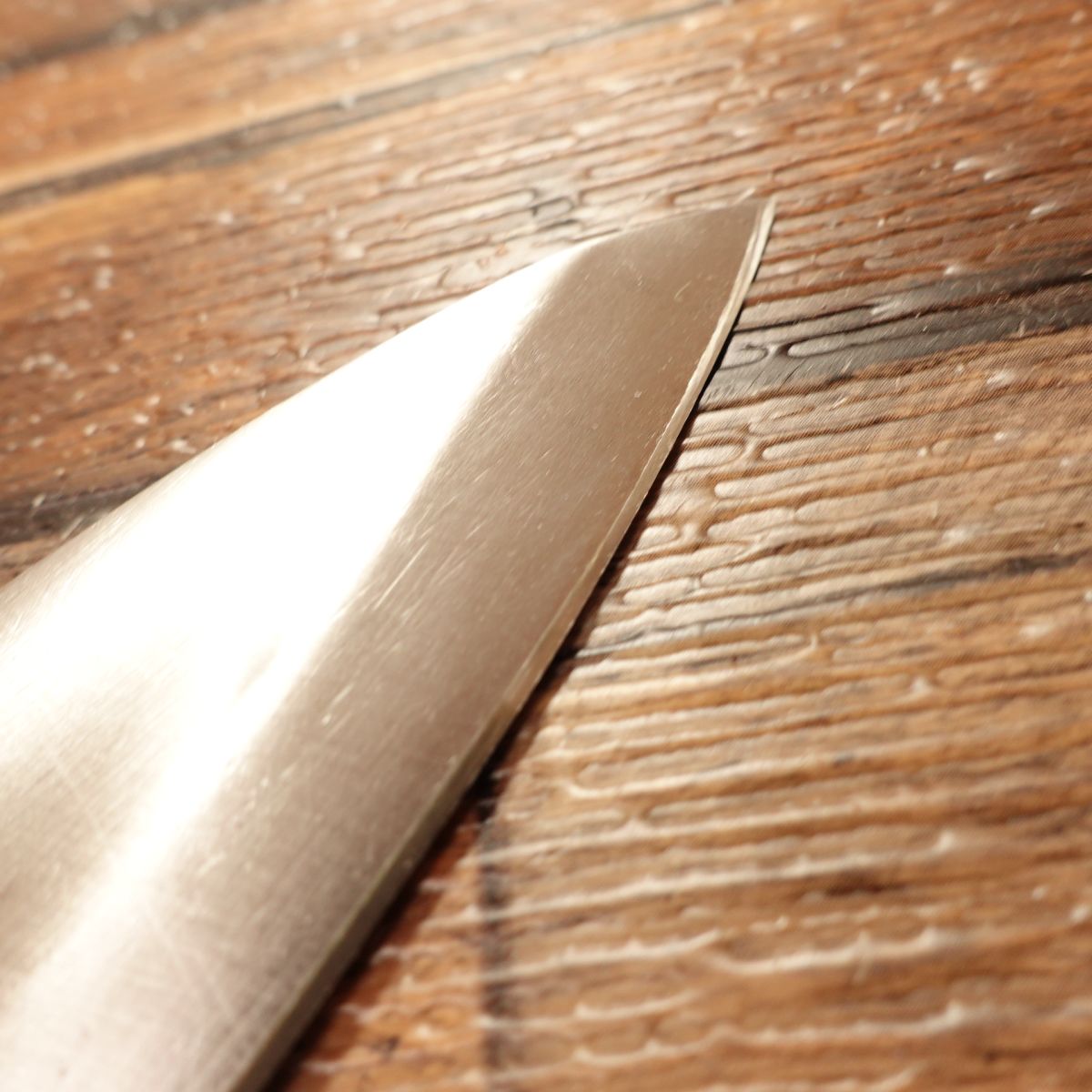 Shigechiyo Aji-Kiri Knife, Sharpened, Small Deba, Thin & Lightweight, 90mm