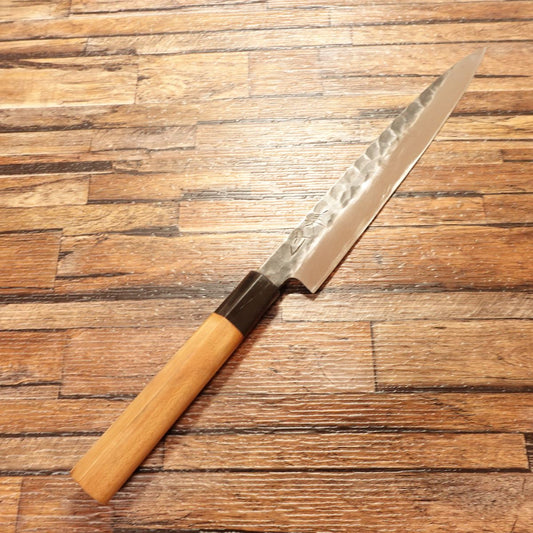 Mitake Yanagiba Knife, Sharpened, Kurouchi, Hammered Pattern, Sashimi Knife, Excellent Condition, 210mm