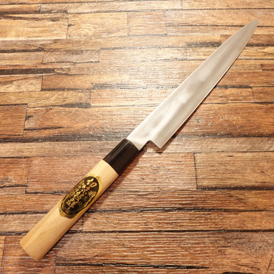 Azuma Roko Yanagiba Knife, Sharpened, Sashimi Knife, Double-Bevel, Nearly Unused, Seal Attached, 220mm